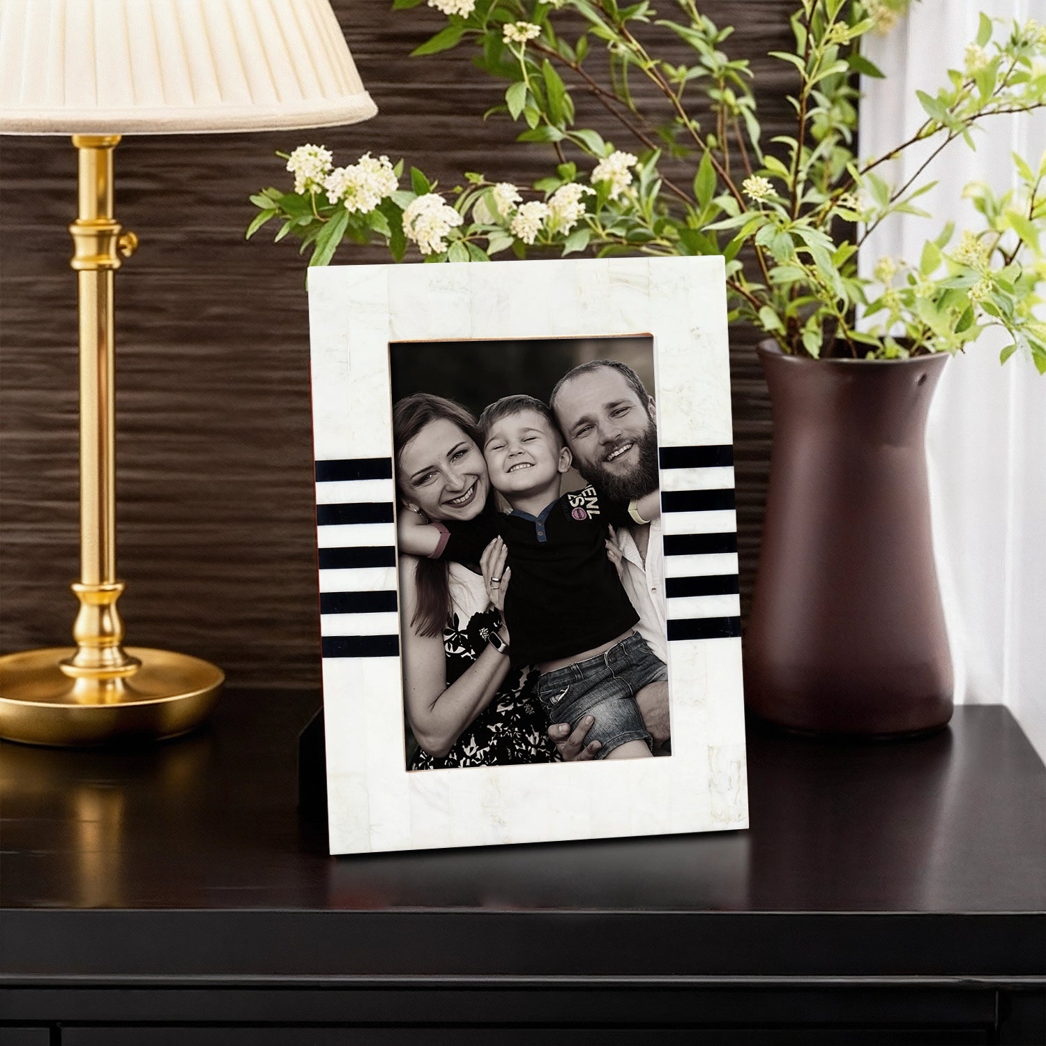 Picture Frames Contour Lado Pattern Resin Inlay Collection in 3 Sizes