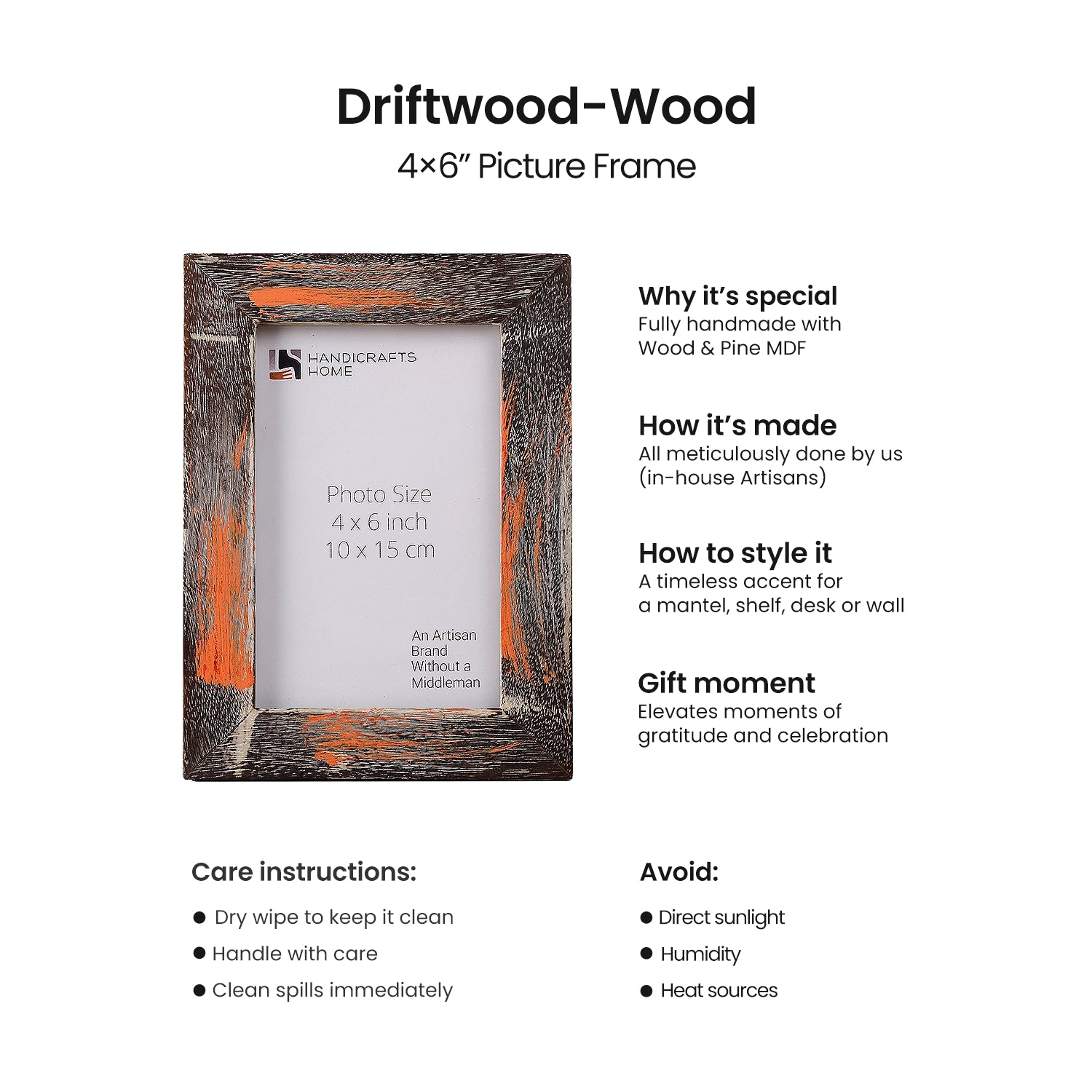 Picture Frame Driftwood Sahara Collection Natural Wood – 3 sizes