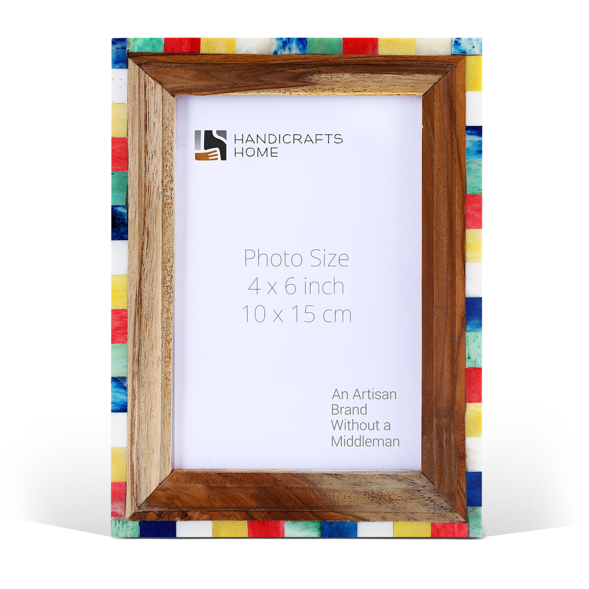 Handmade Picture Frame Fairground Circus Collection wood , bone inlay Multi-Color – 4x6 & 5x7"