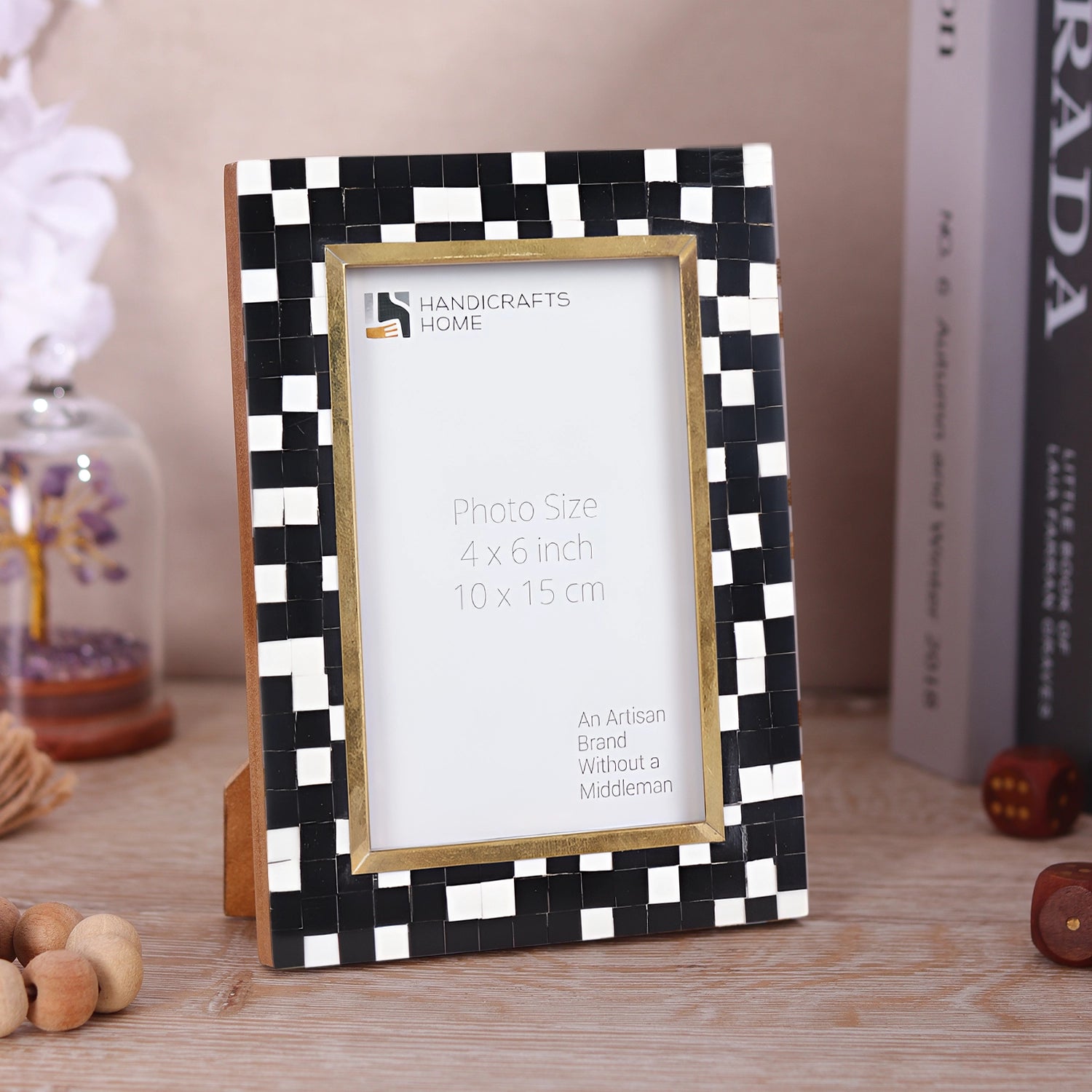 Picture Frames Halo Mosaic Pattern Resin Inlay Collection, 4x6