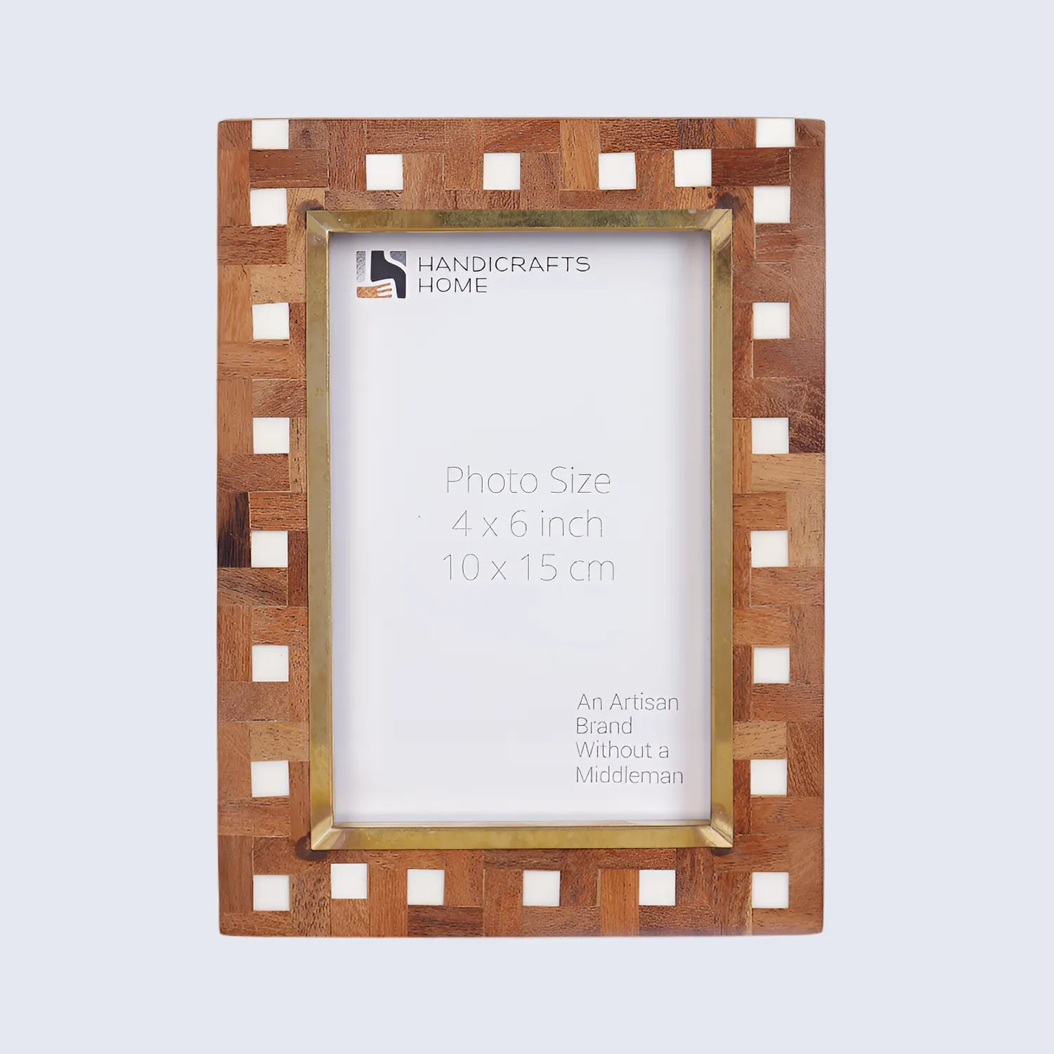 Picture Frames Halo Parquet Pattern Wood & Resin Inlay Collection in 4x6