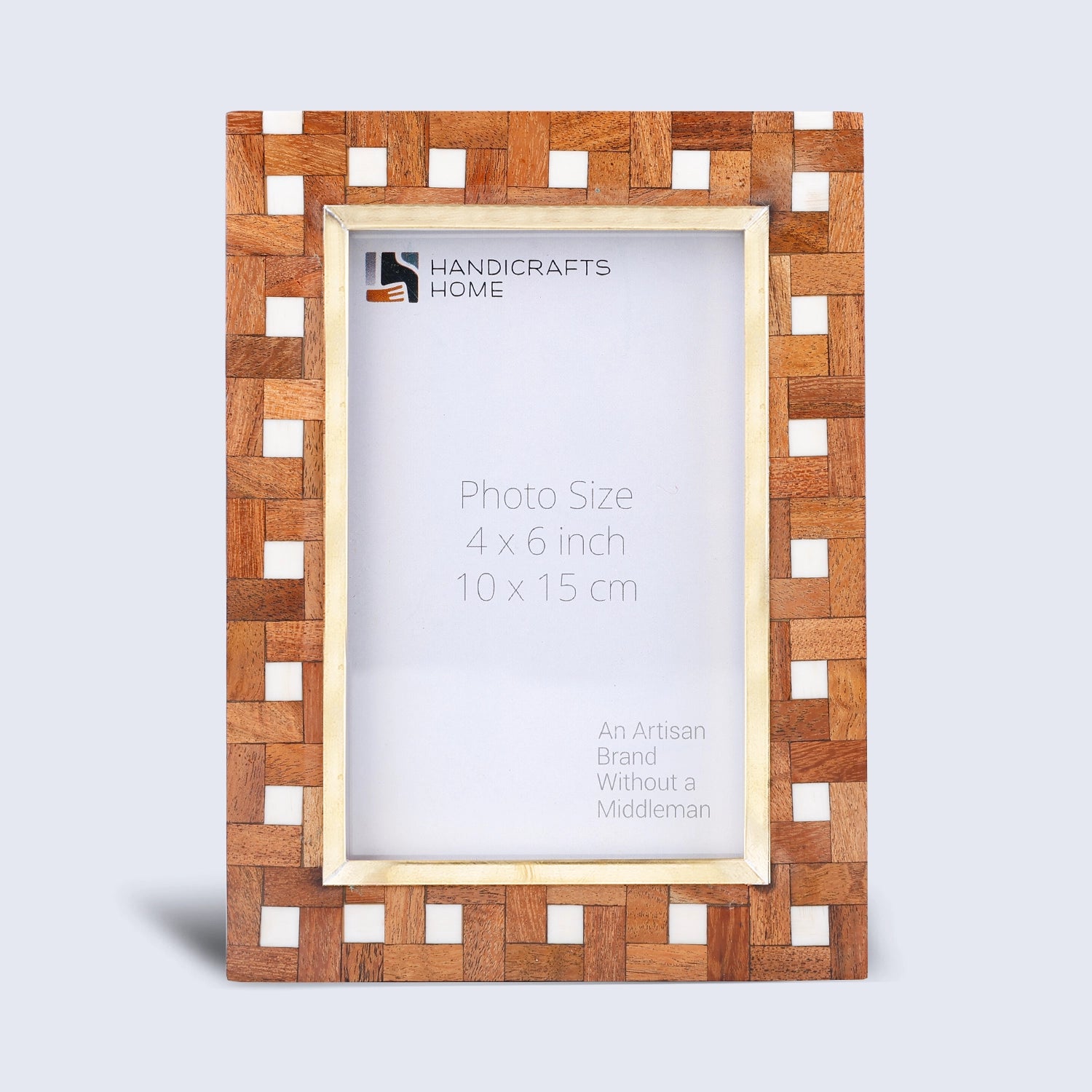 Picture Frames Halo Parquet Pattern Wood & Resin Inlay Collection in 4x6, 5x7