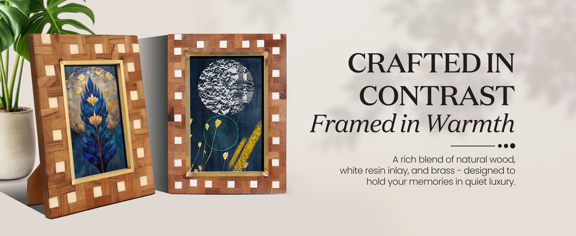 Picture Frames Halo Parquet Pattern Wood & Resin Inlay Collection in 4x6, 5x7