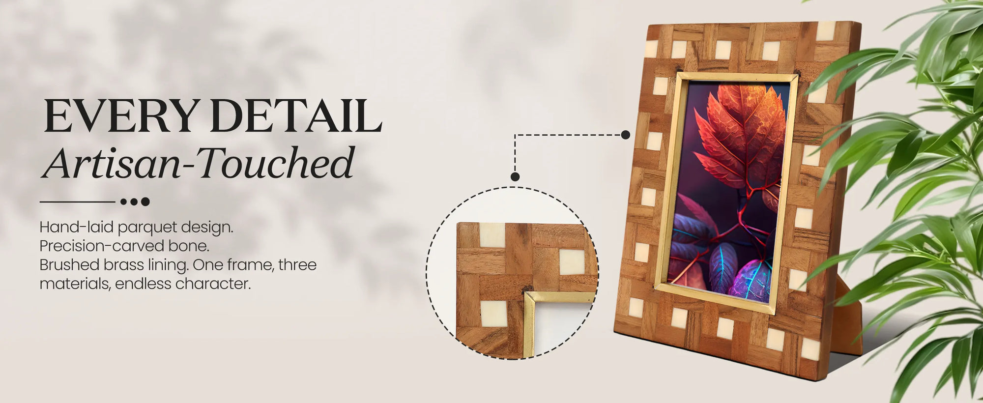 Picture Frames Halo Parquet Pattern Wood & Resin Inlay Collection in 4x6, 5x7