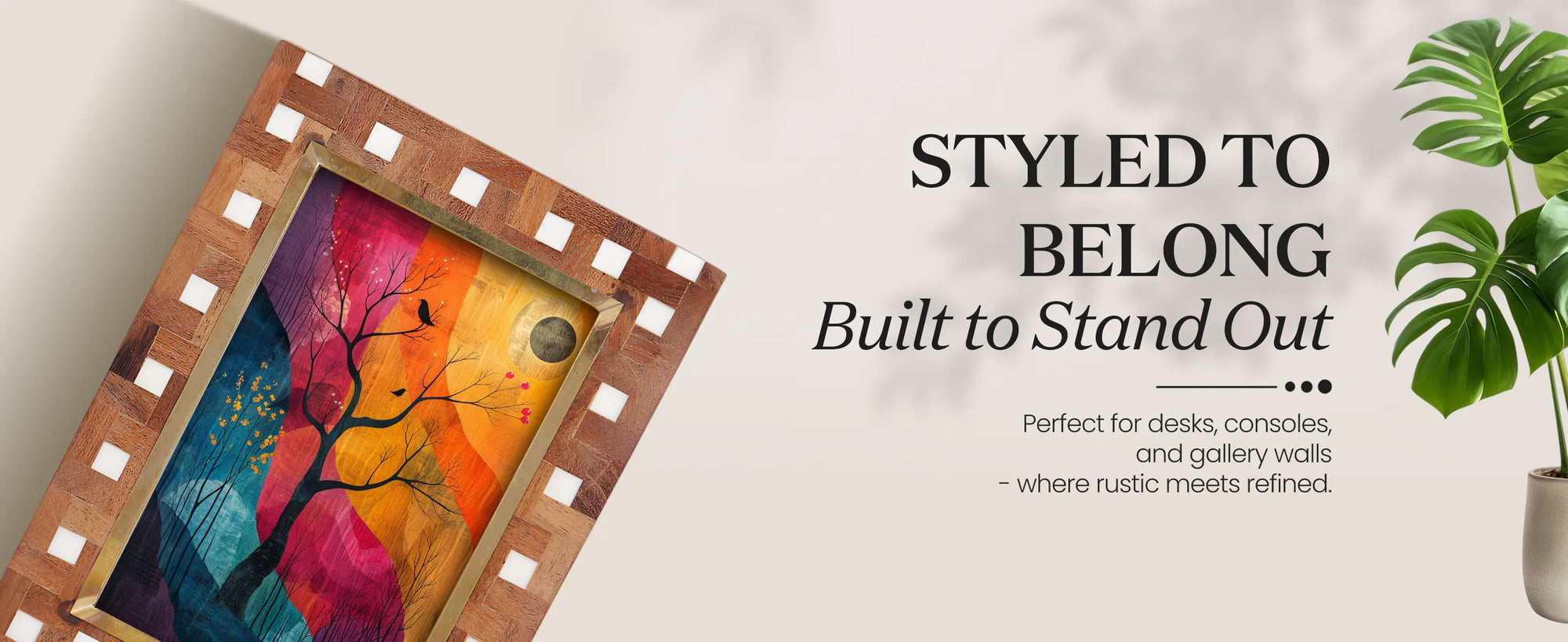 Picture Frames Halo Parquet Pattern Wood & Resin Inlay Collection in 4x6, 5x7