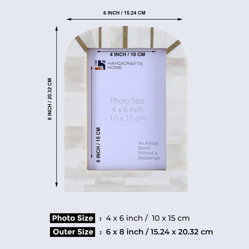 Size Chart for Picture Frames Palace Vista Pattern Bone Inlay Collection in 4x6