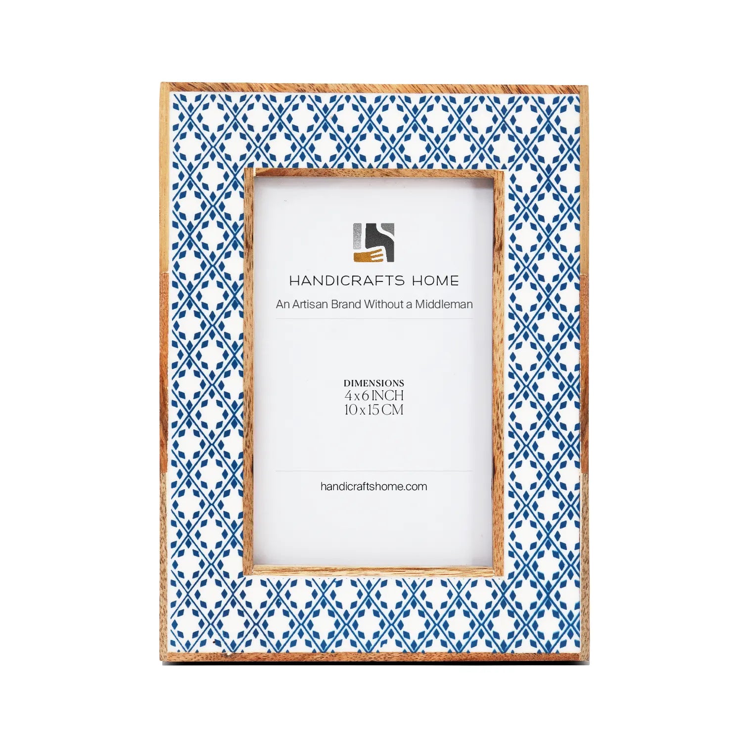 Rhythm Diamond Picture Frame Blue Resin Inlay 4x6 5x7 8x10