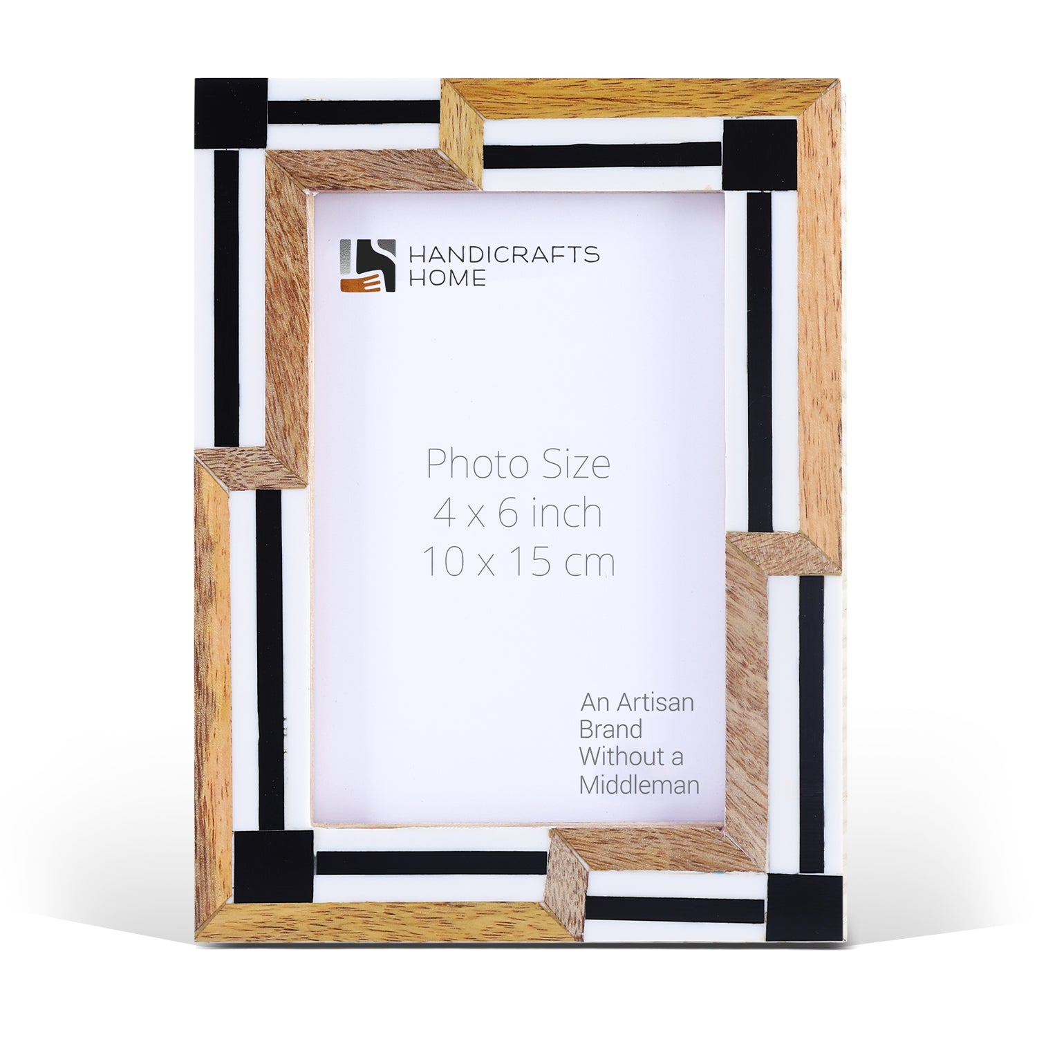 Picture Frames Silhouette Sequenced Collection Resin Inlay Wood Brown White 4x6 5x7"
