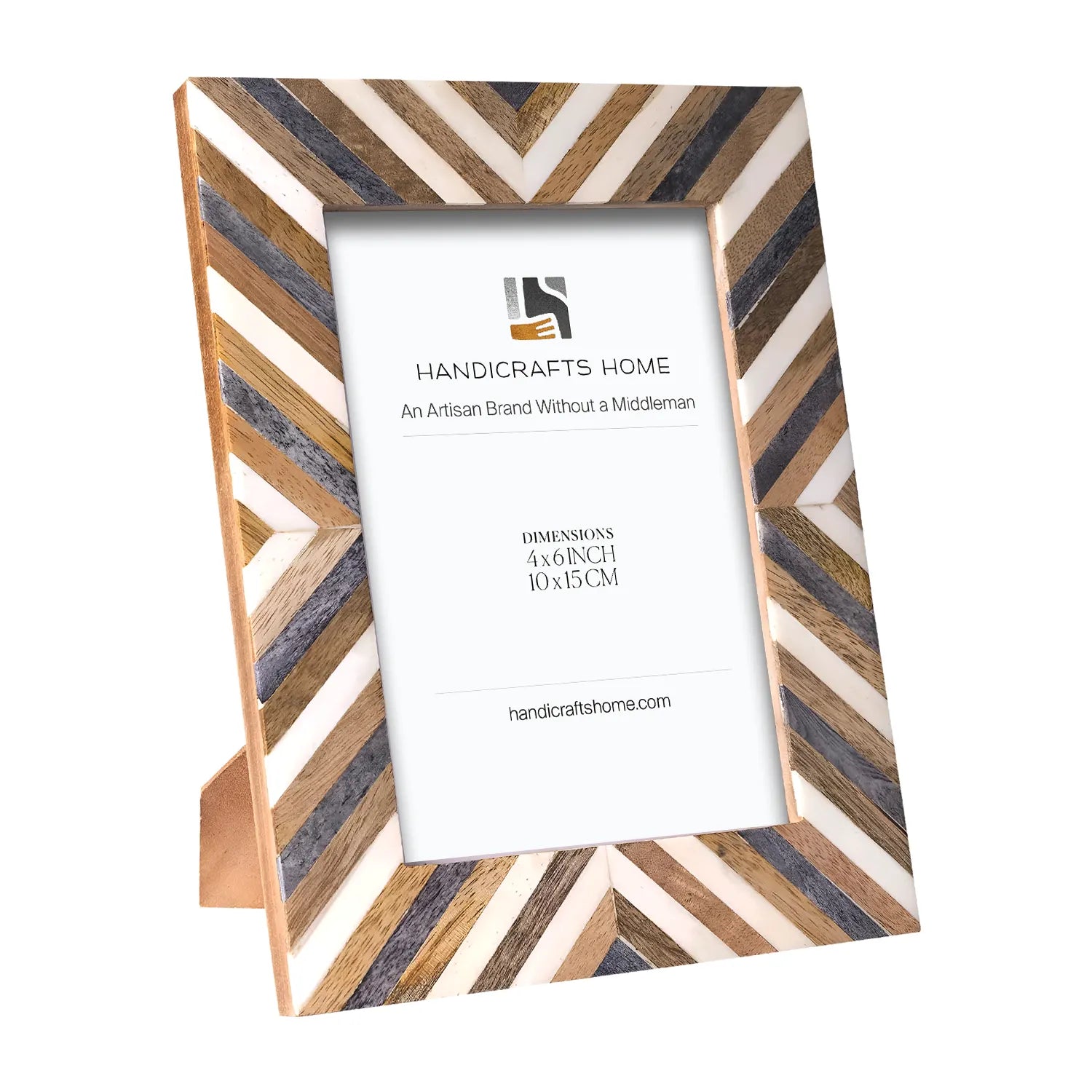 Hypno Daze Geometric Wood & Bone Inlay Picture Frame - 3 Sizes