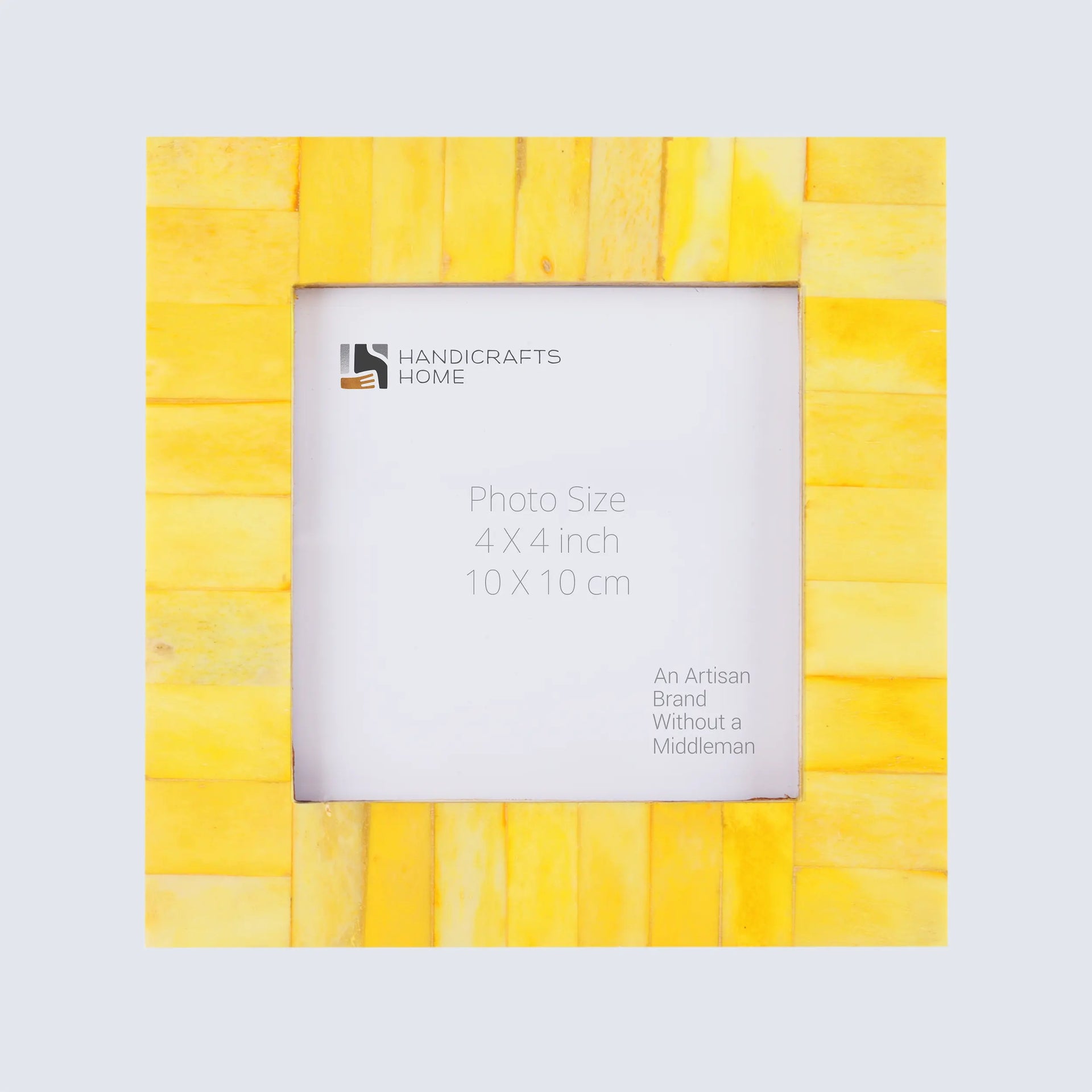 Classic Pattern Baby Picture Frame Handmade 4x4, Yellow