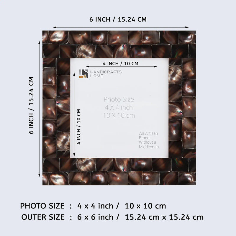 Size Chart for Baby Picture Frames Mother of Pearl Collection in 3 Colors