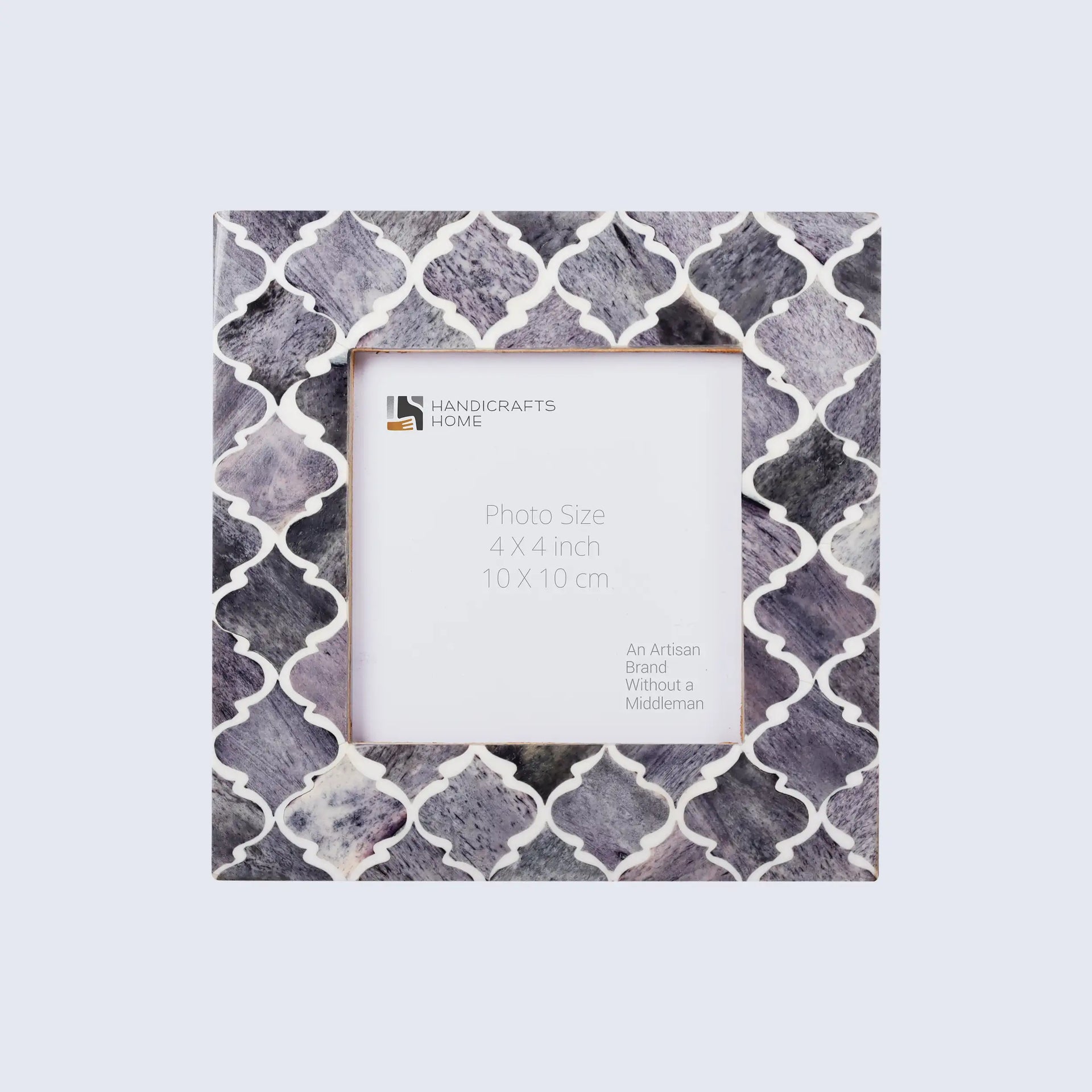 Picture Frames Moroccan Pattern Bone & Resin Inlay Collection in 27 Sizes, Grey