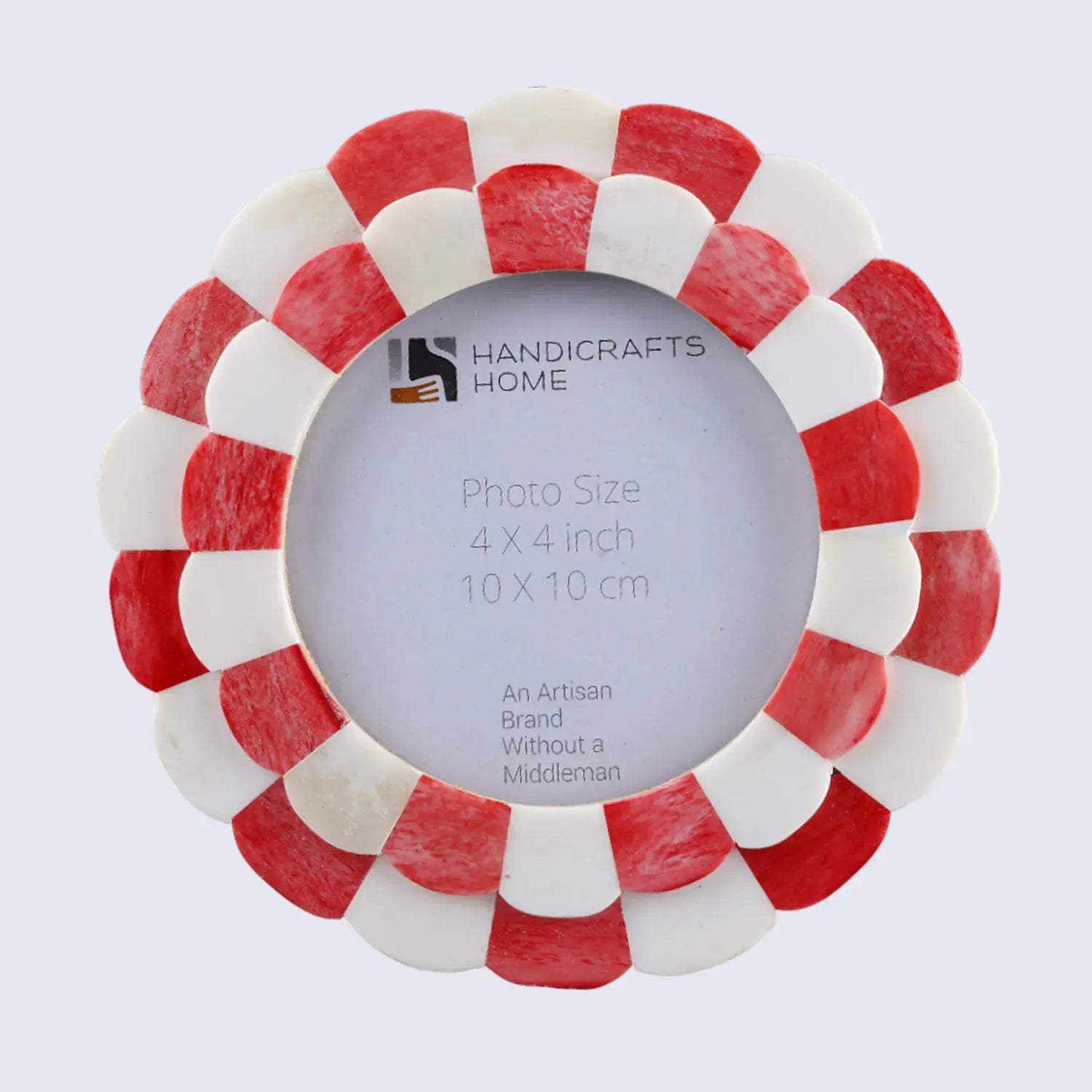 Picture Frames Scalloped Pattern Bone Inlay Collection in 4 sizes, Red