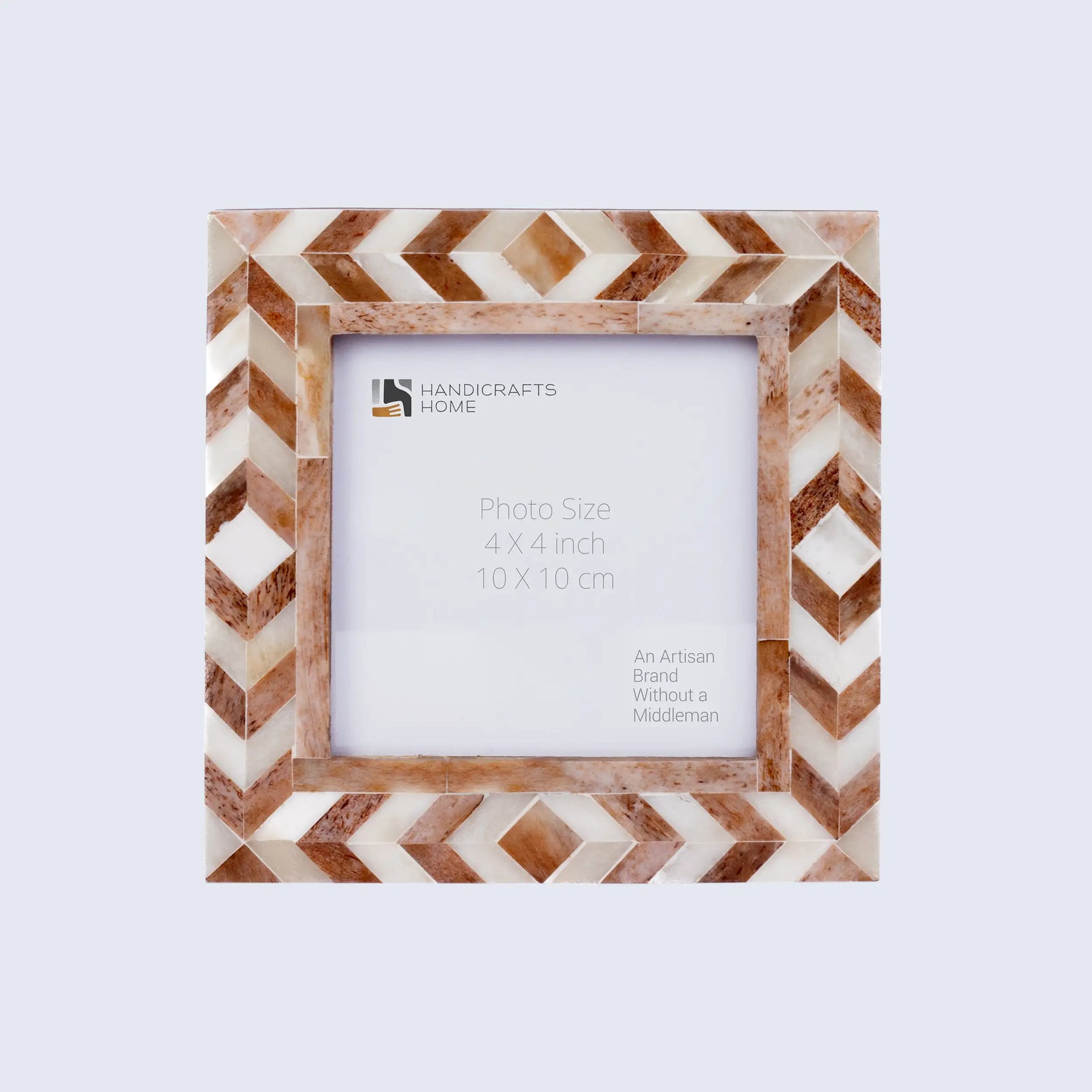 Picture Frames Taj Pattern Bone Inlay Collection in 27 Sizes, Brown