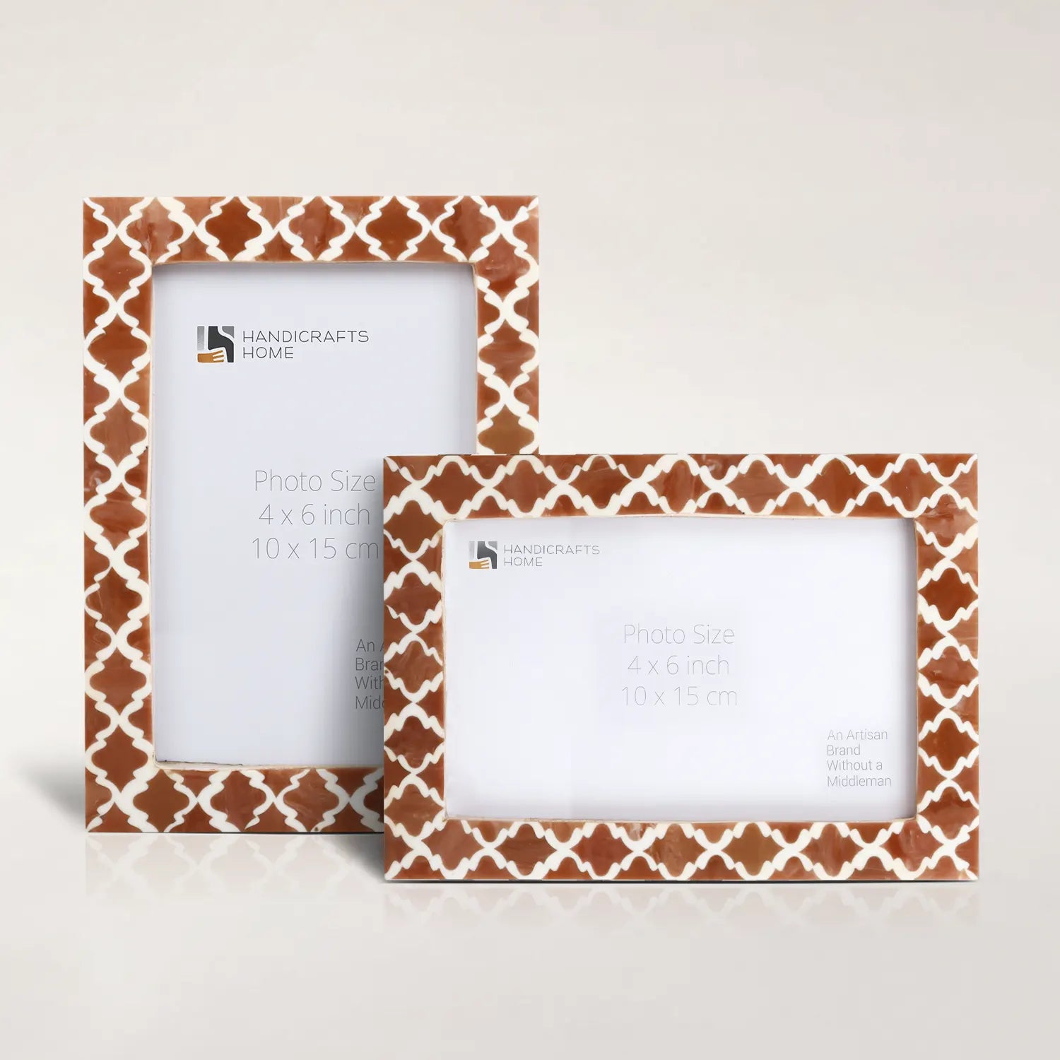 Casablanca Mocha Resin Inlay Picture Frame Set 2