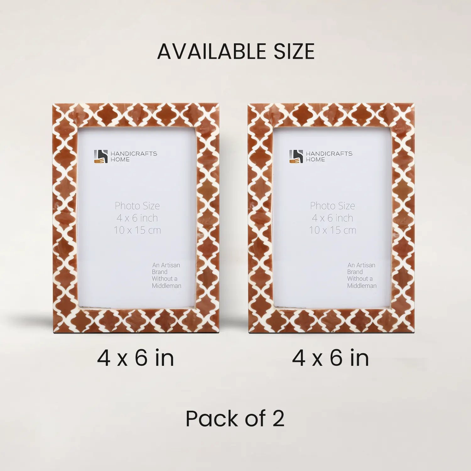Casablanca Mocha Resin Inlay Picture Frame Set 2