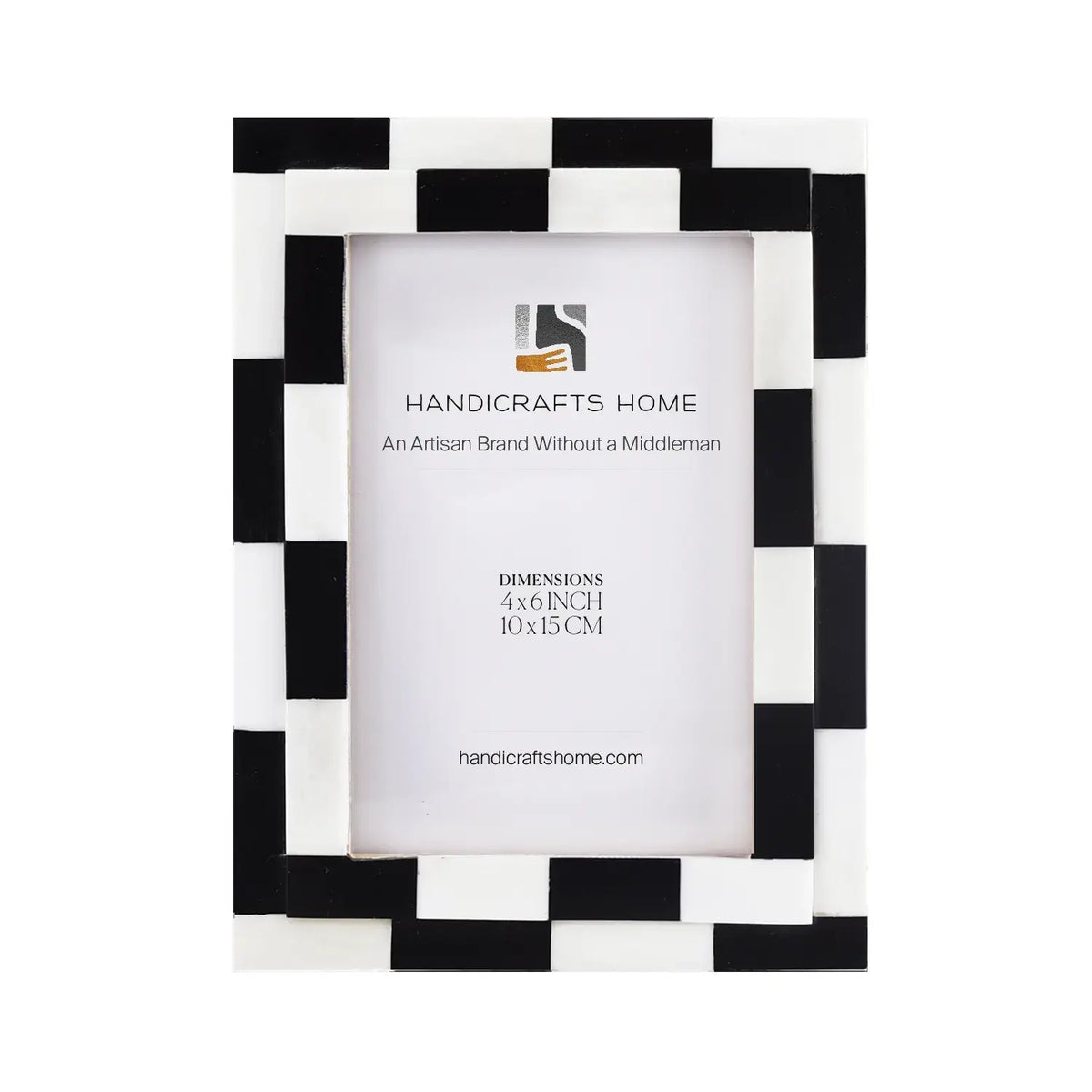 Handmade Picture Frame Silhouette Shuffled Collection Bone Inlay Multi-Color – 4x6, 5x7