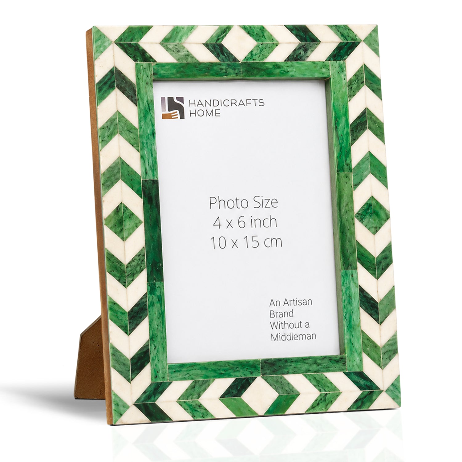 Green white Bone Inlay Picture Frames | Taj Chevron Frame