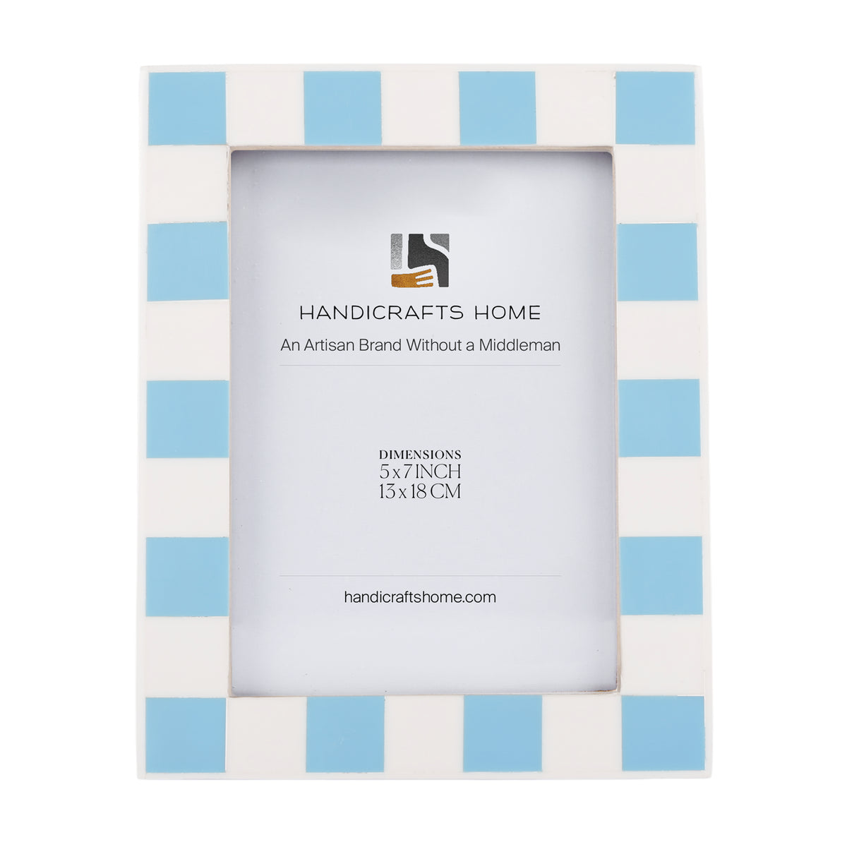 Handmade Baby Picture Frame 4x4 Checkered Art Inspired Resin Inlay Collection, for tabletop or wall display