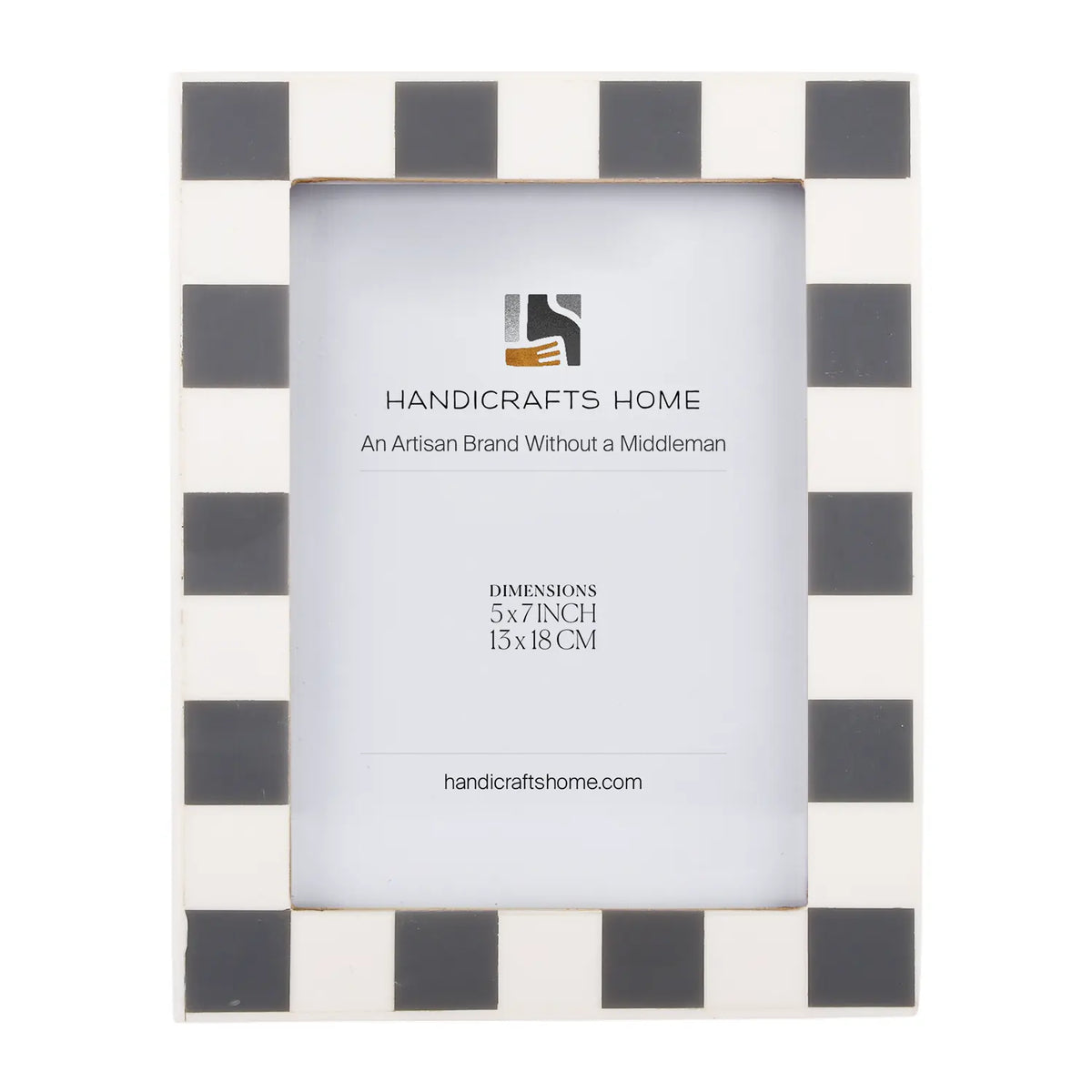 Handmade Baby Picture Frame 4x4 Checkered Art Inspired Resin Inlay Collection, for tabletop or wall display