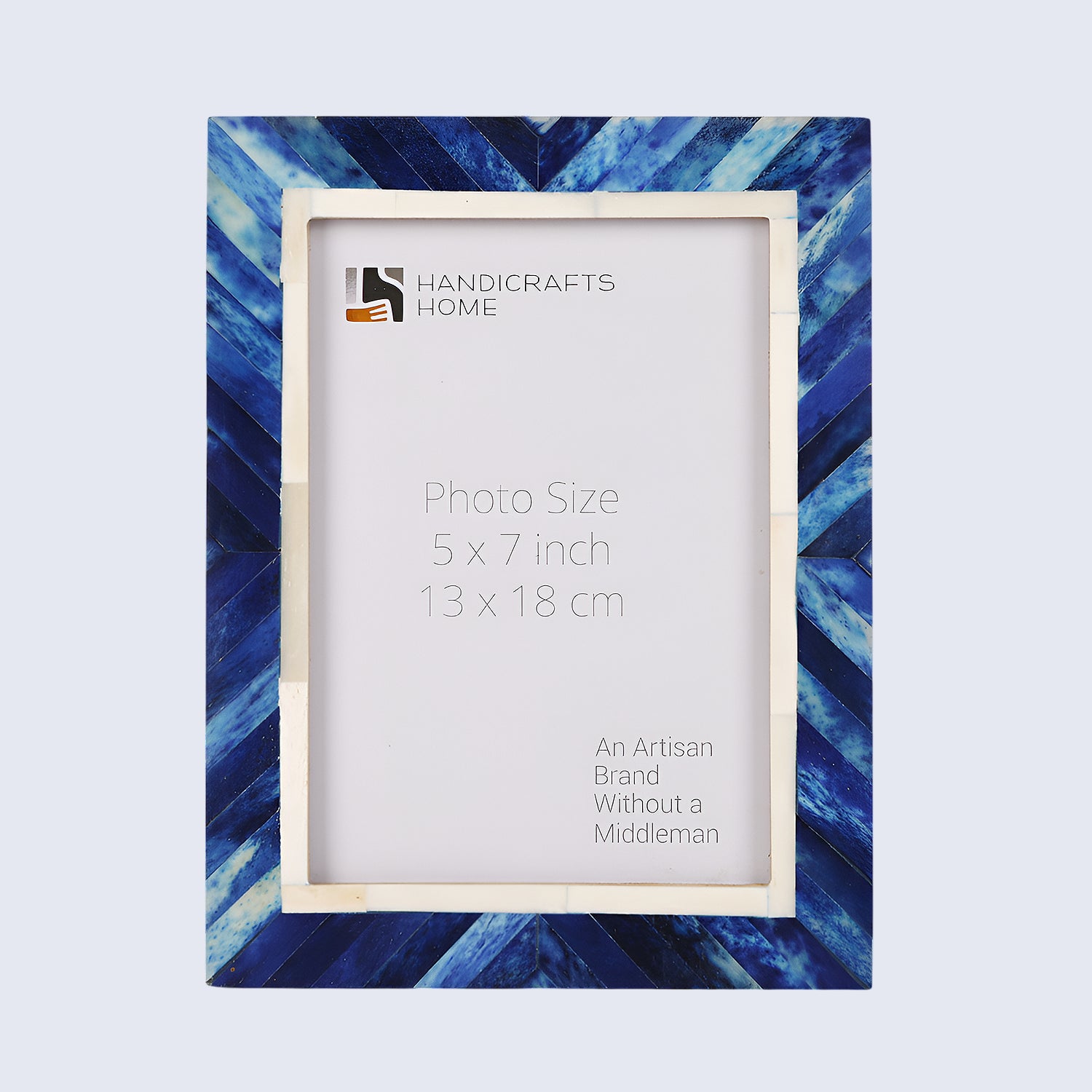 Blue Chevron Bone Inlay Picture Photo Frame size 4x6 & 5x7