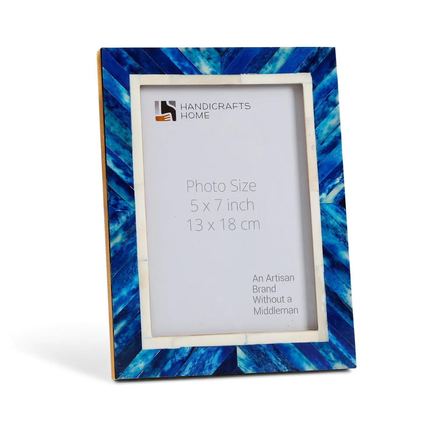 Blue Chevron Bone Inlay Picture Photo Frame size 4x6 & 5x7