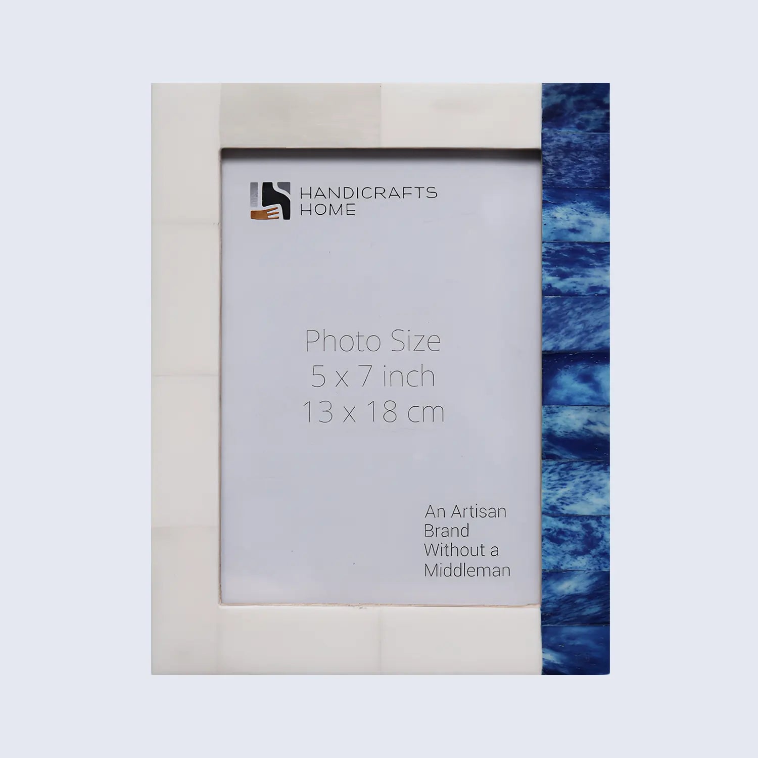 Plain White & Blue Bone Inlay Picture Frame - 4x6 & 5x7