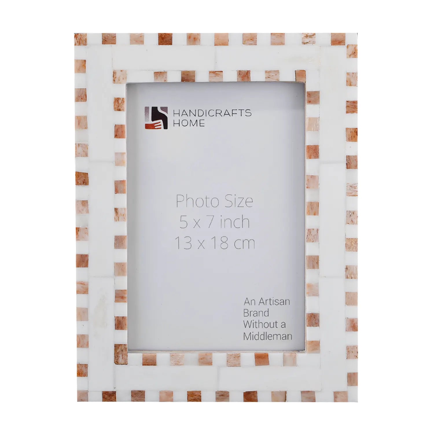 Brown White Bone Inlay Picture Photo Frame size 4x6 & 5x7