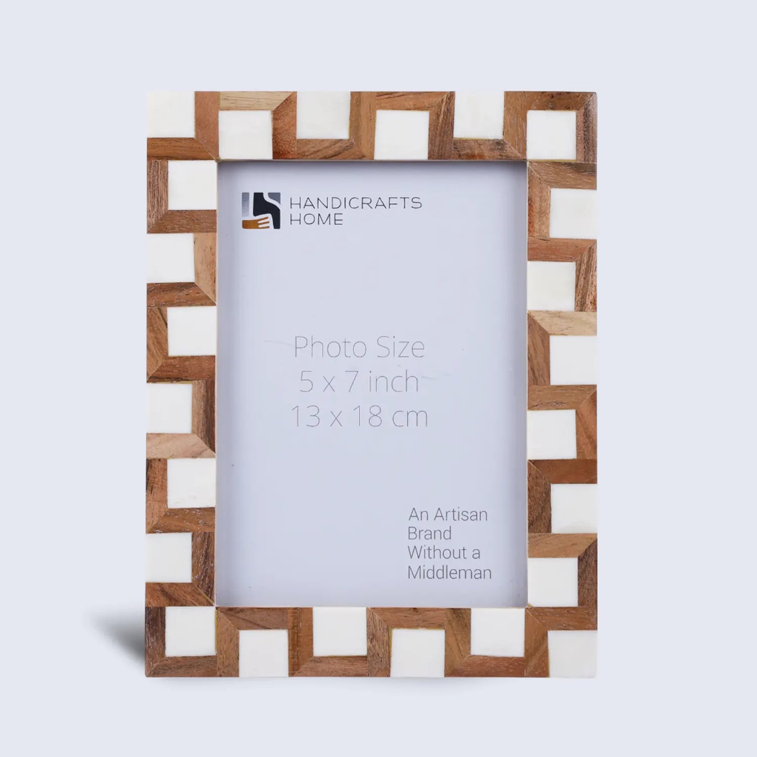 Escher Cube Bone Inlay Picture Frame - Brown & White in 4x6 & 5x7