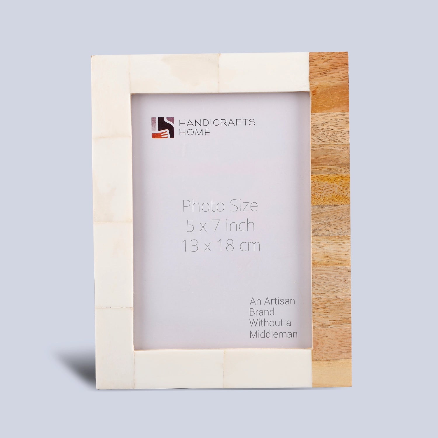 Plain White & Brown Bone Inlay Picture Frame - 4x6 & 5x7