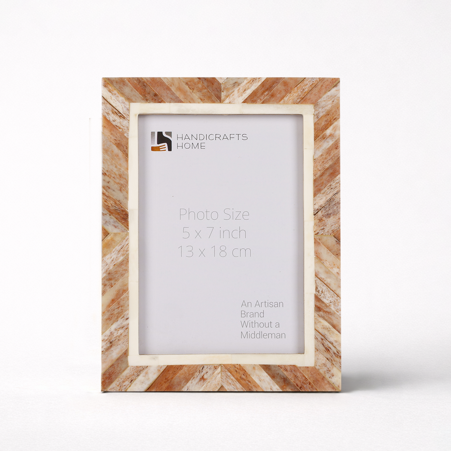 Brown Chevron Bone Inlay Picture Photo Frame size 4x6 & 5x7