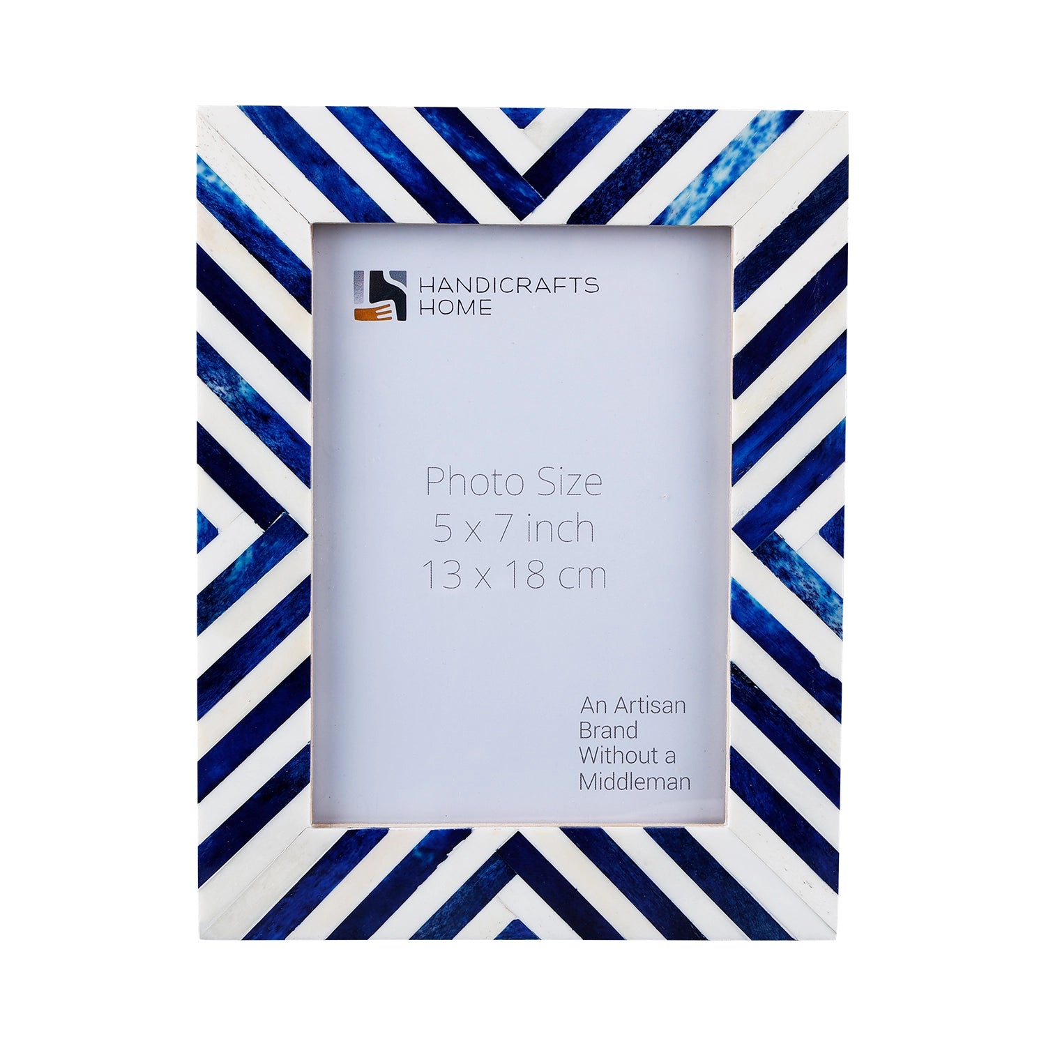 Chevron Bone Inlay Picture Frame 4x6 & 5x7, Blue