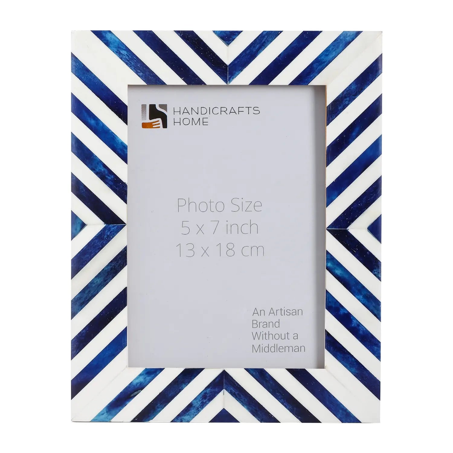 Picture Frame Chevron Collection Bone Inlay Blue – 4x6 & 5x7"