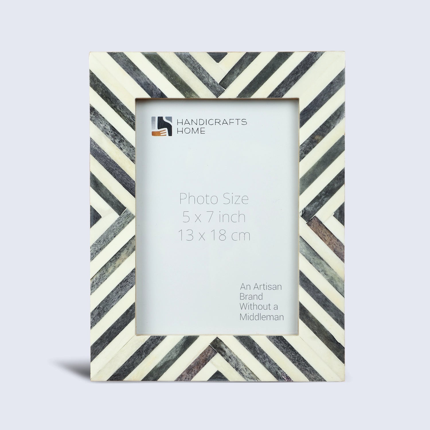 Chevron Bone Inlay Picture Frame 4x6 & 5x7, Grey