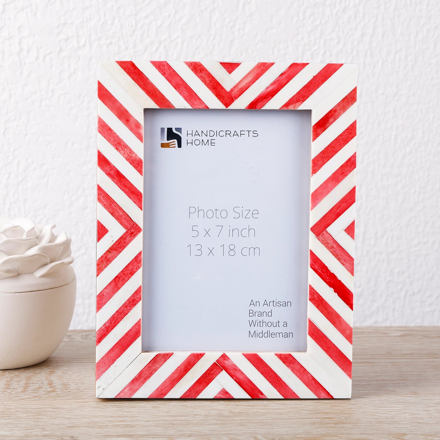 Chevron Bone Inlay Picture Frame 4x6 & 5x7, Red