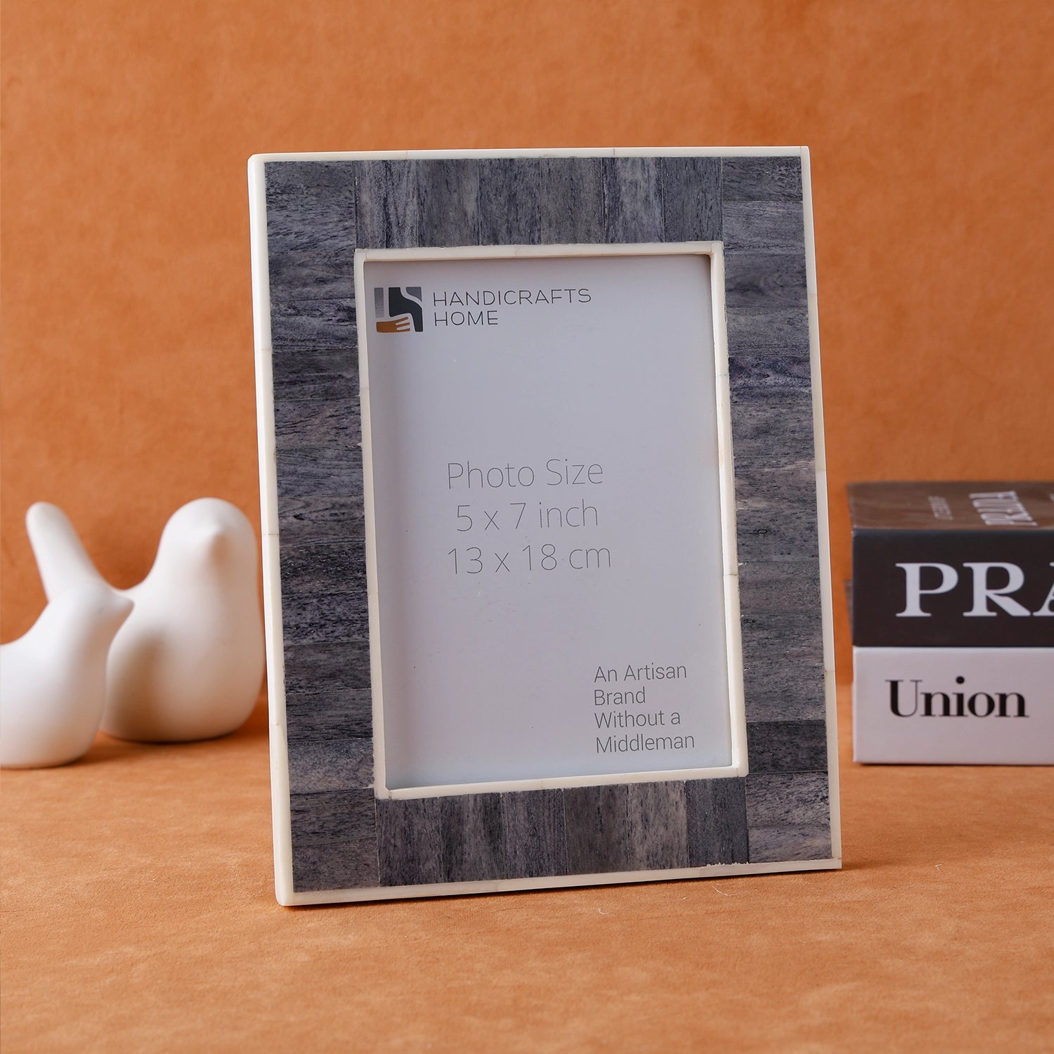 Mosaic Bone Inlay Picture Frame Grey - in 4x6 & 5x7