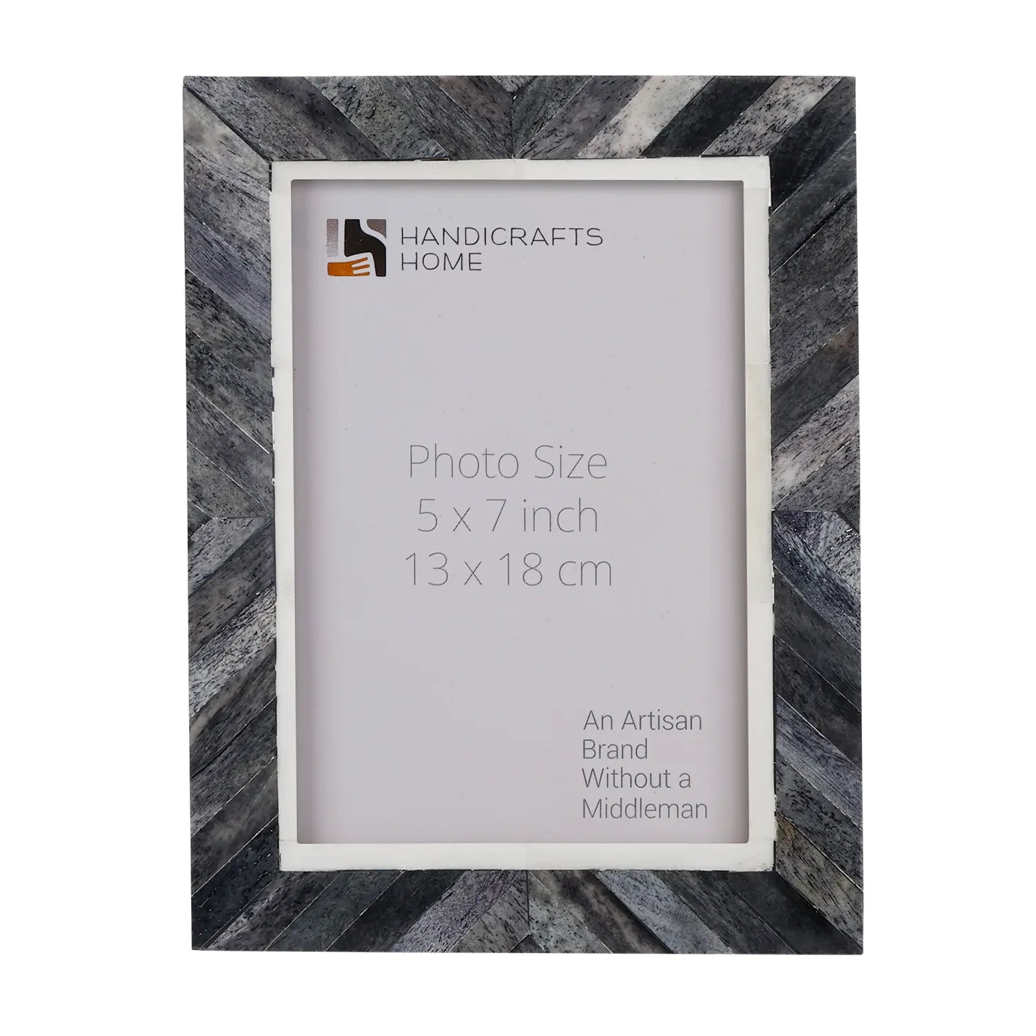 Grey Chevron Bone Inlay Picture Photo Frame size 4x6 & 5x7