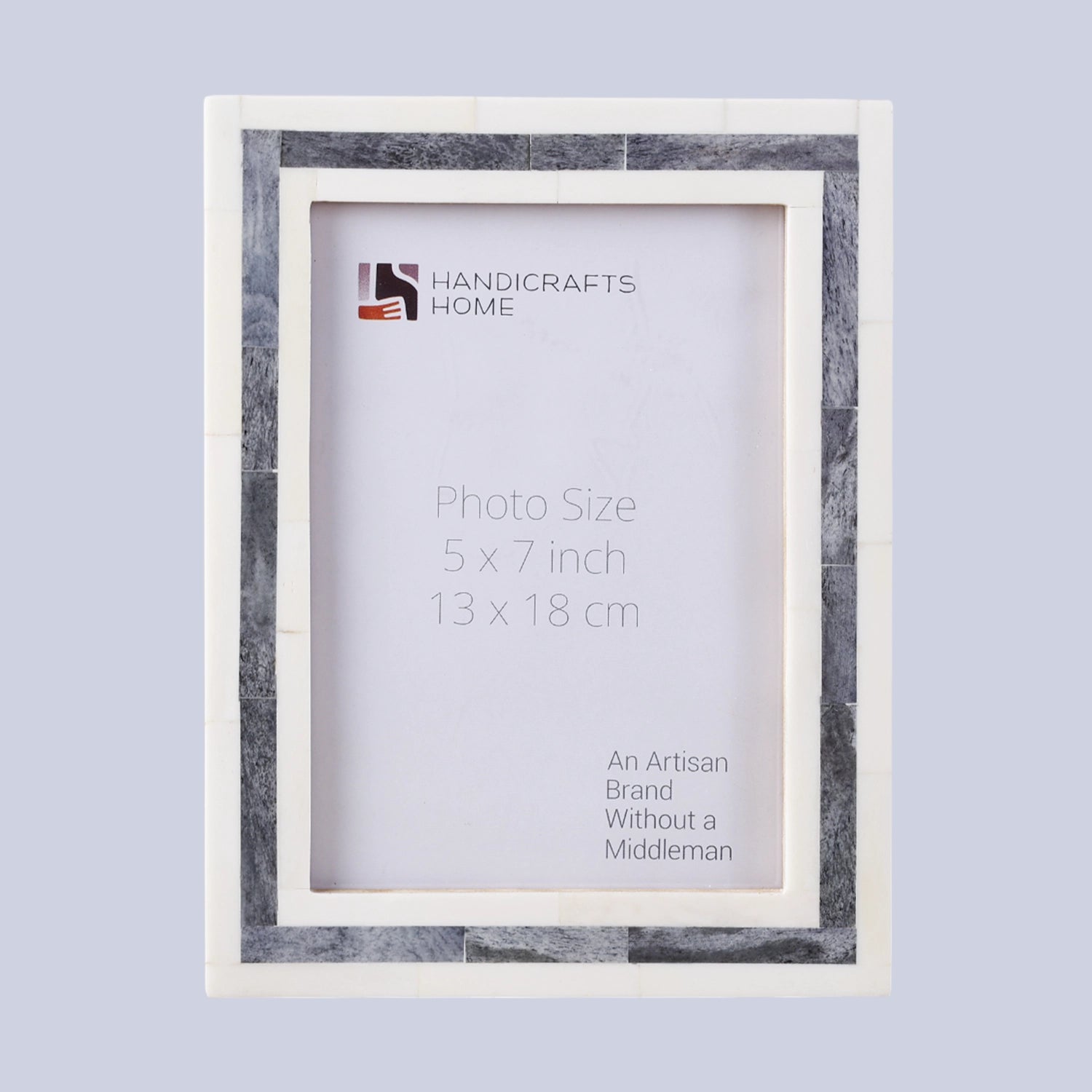 Handmade Bone Inlay White & Grey Picture Frame - 4x6 & 5x7