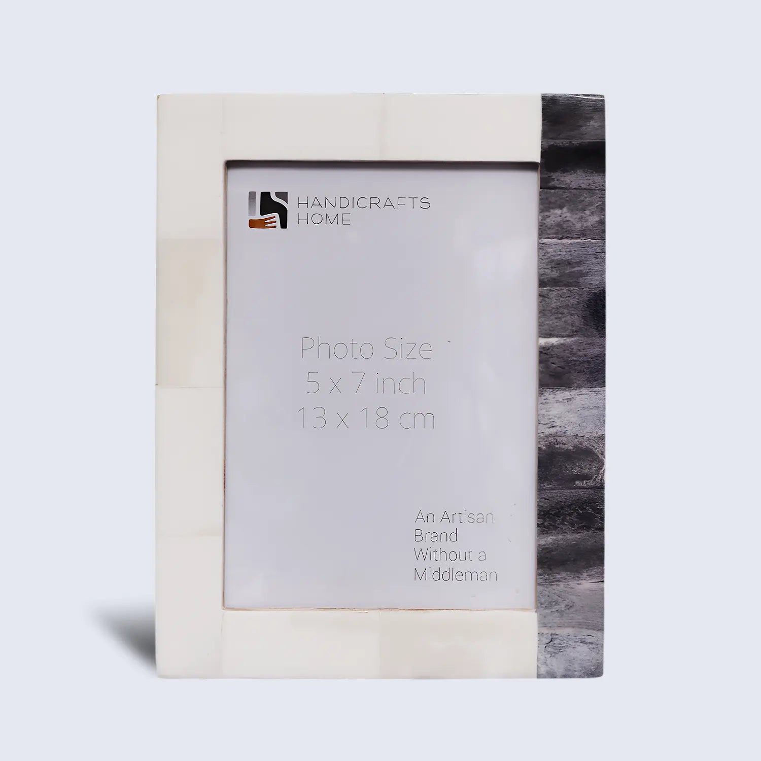 Plain White & Grey Bone Inlay Picture Frame - 4x6 & 5x7