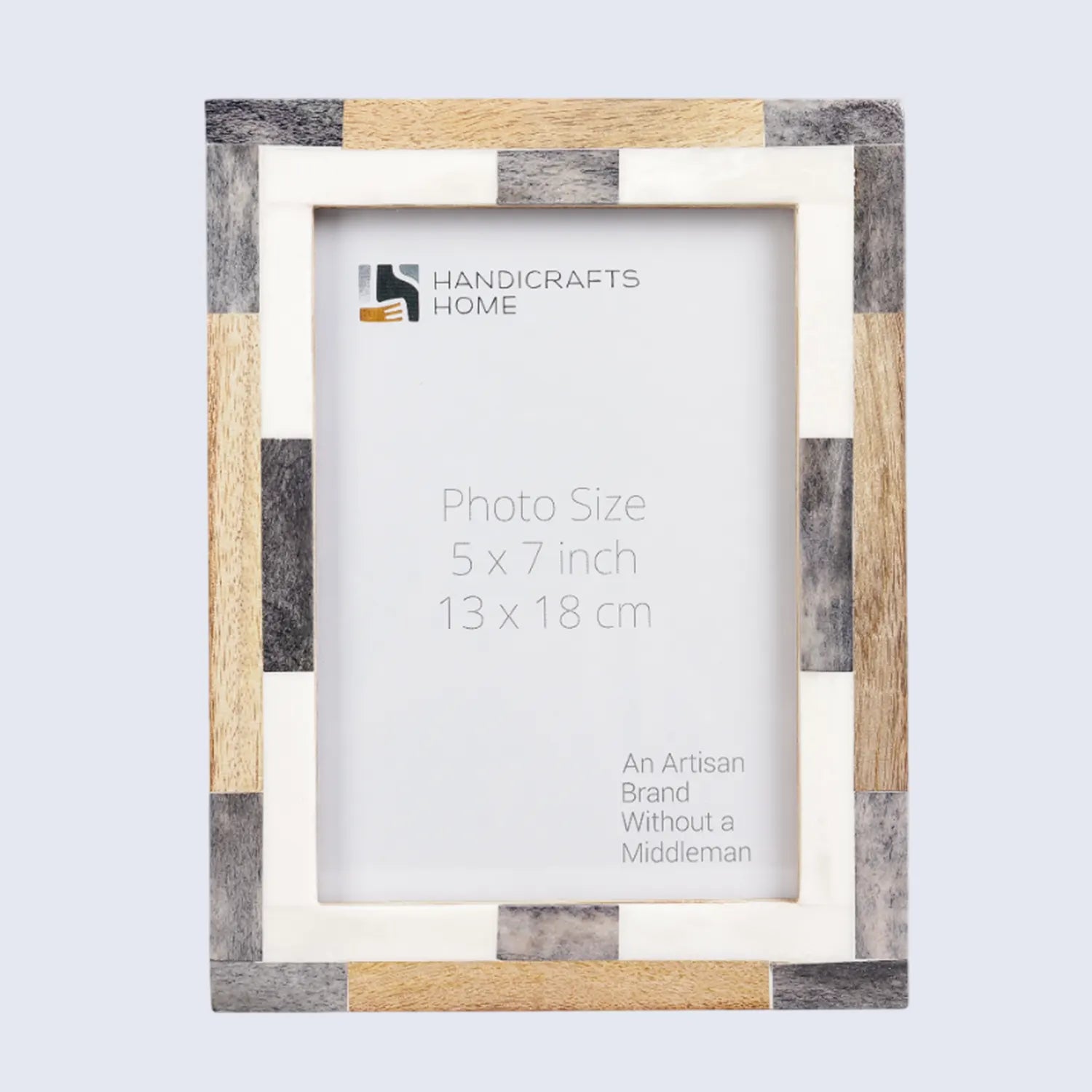 Bone Inlay & Mango Wood Tile Pattern Picture Frame