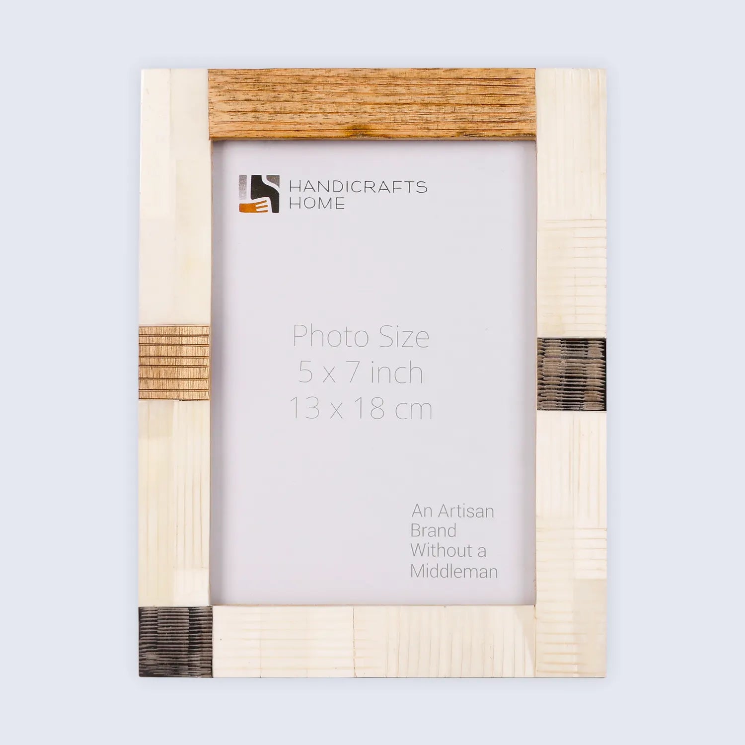 Picture Frame Neutral Patchwork Collection Horn, Bone & Wood Multi-Tone – 4x6 & 5x7"