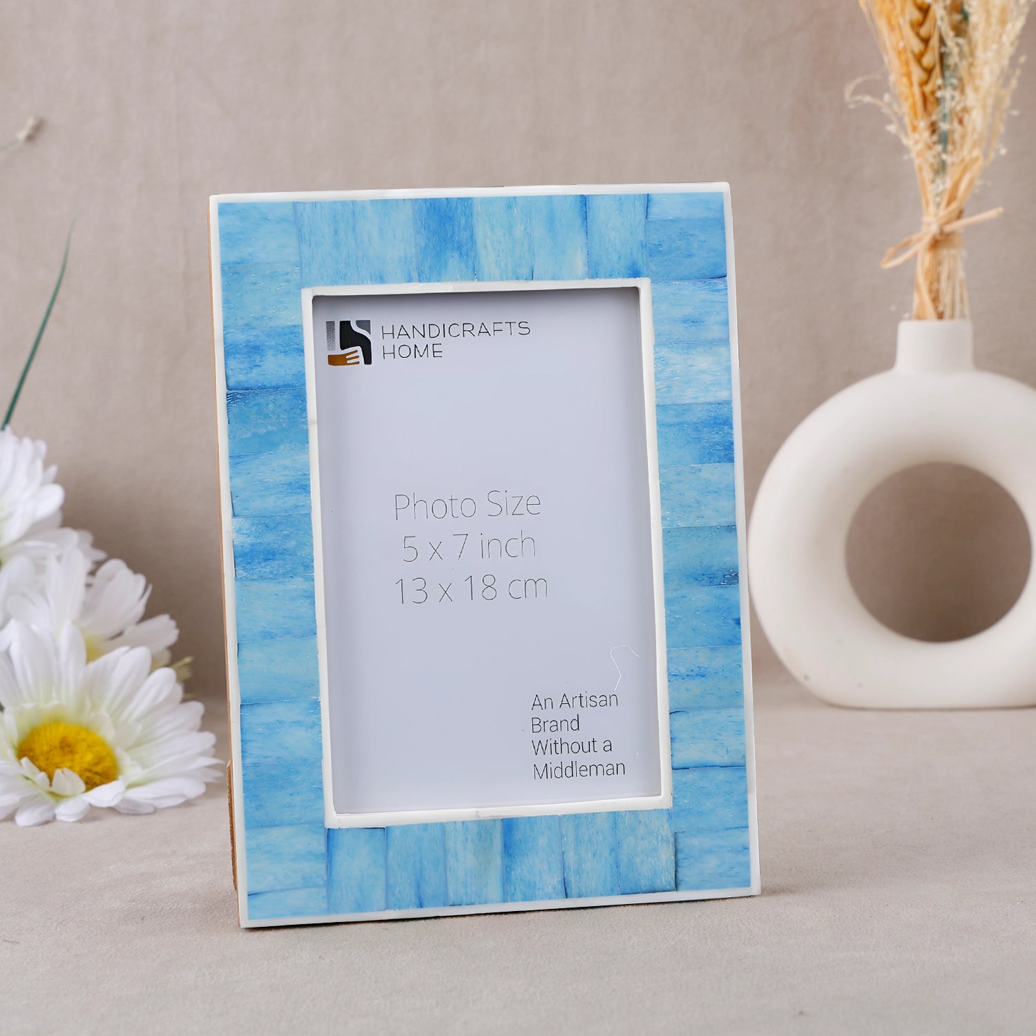 Mosaic Bone Inlay Picture Frame Turquoise - in 4x6 & 5x7