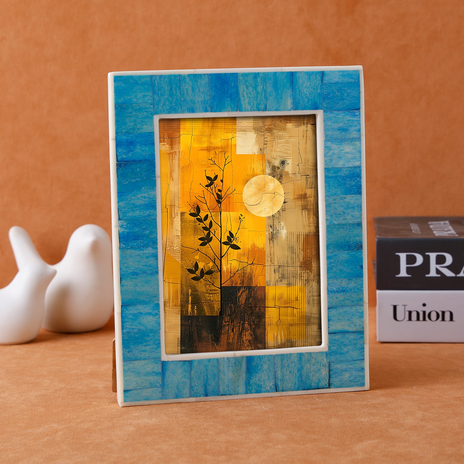 Mosaic Bone Inlay Picture Frame Turquoise - in 4x6 & 5x7