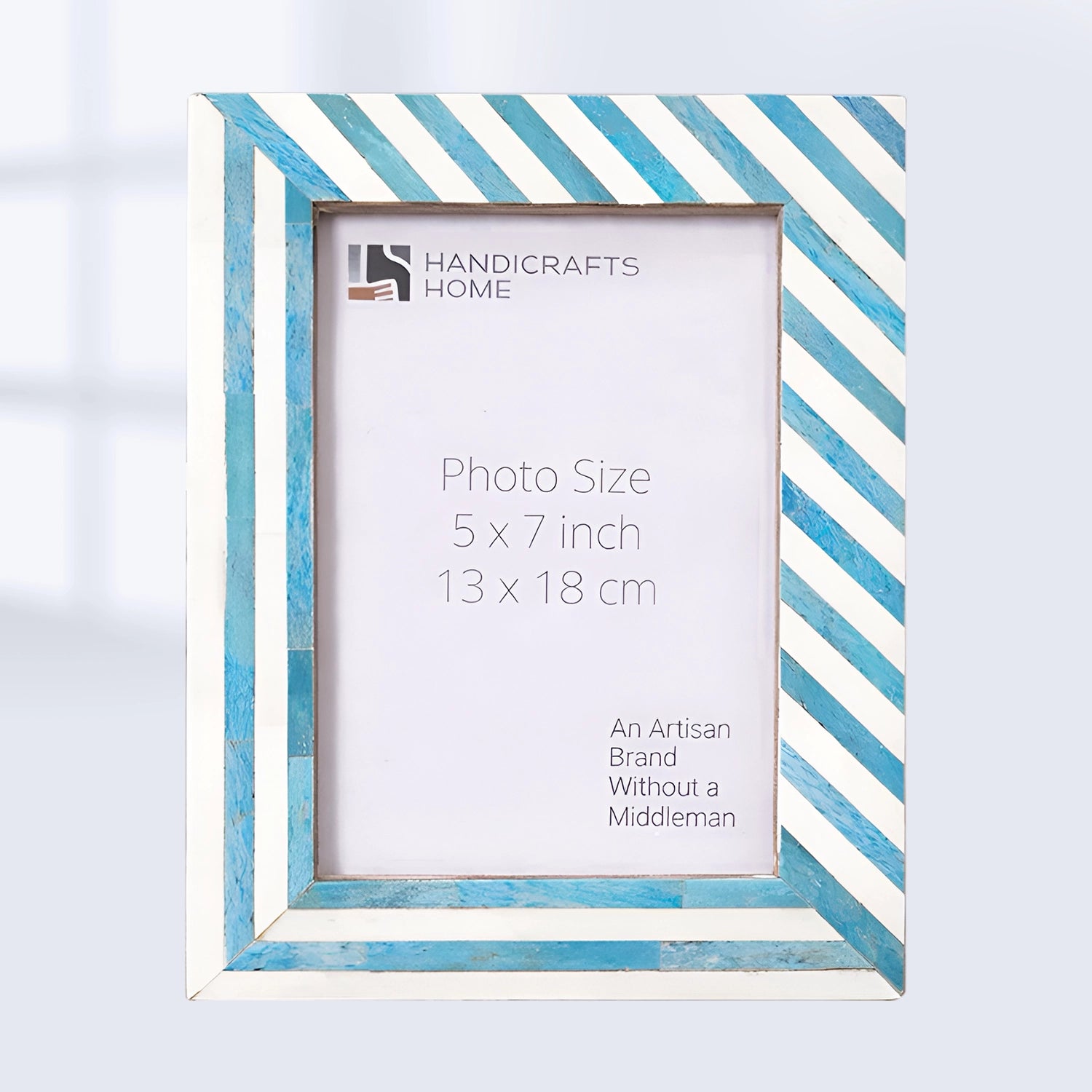 Picture Frame Diagonal Striped Collection Bone Inlay Turquoise – 4x6 & 5x7"
