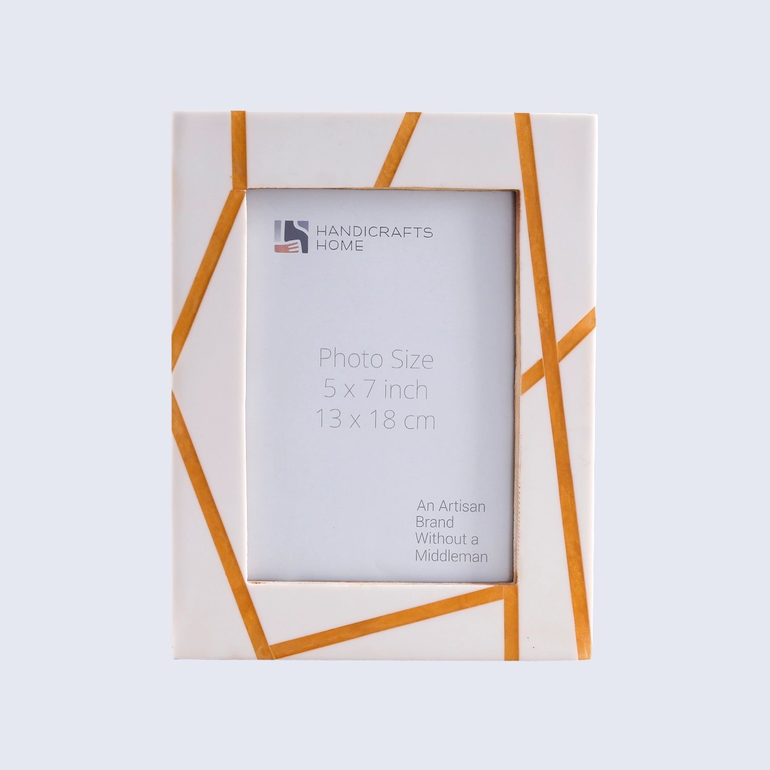 Ivory Amber Angular Line Resin Inlay Picture Frame 4x6 5x7