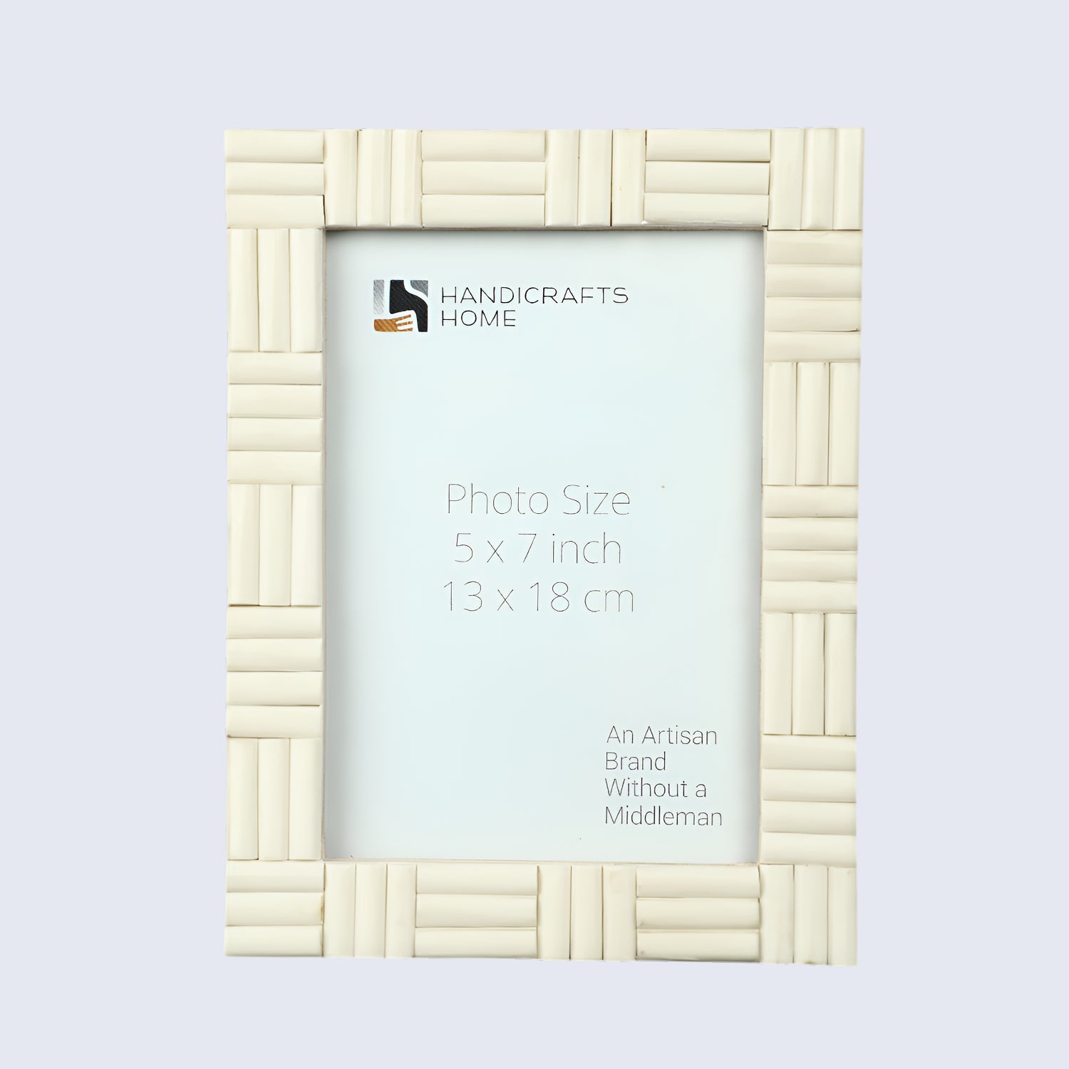 White Bone Brick Pattern Frame 4x6 & 5x7 - Vintage Boho Décor