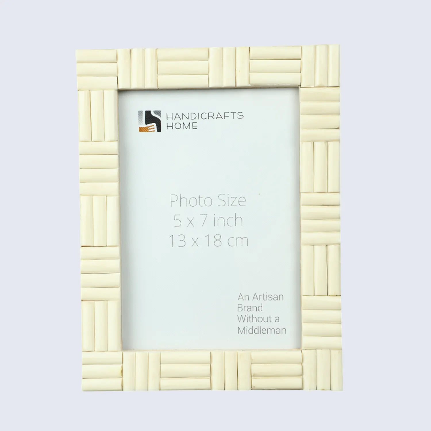 White Bone Brick Pattern Frame 4x6 & 5x7 - Vintage Boho Décor