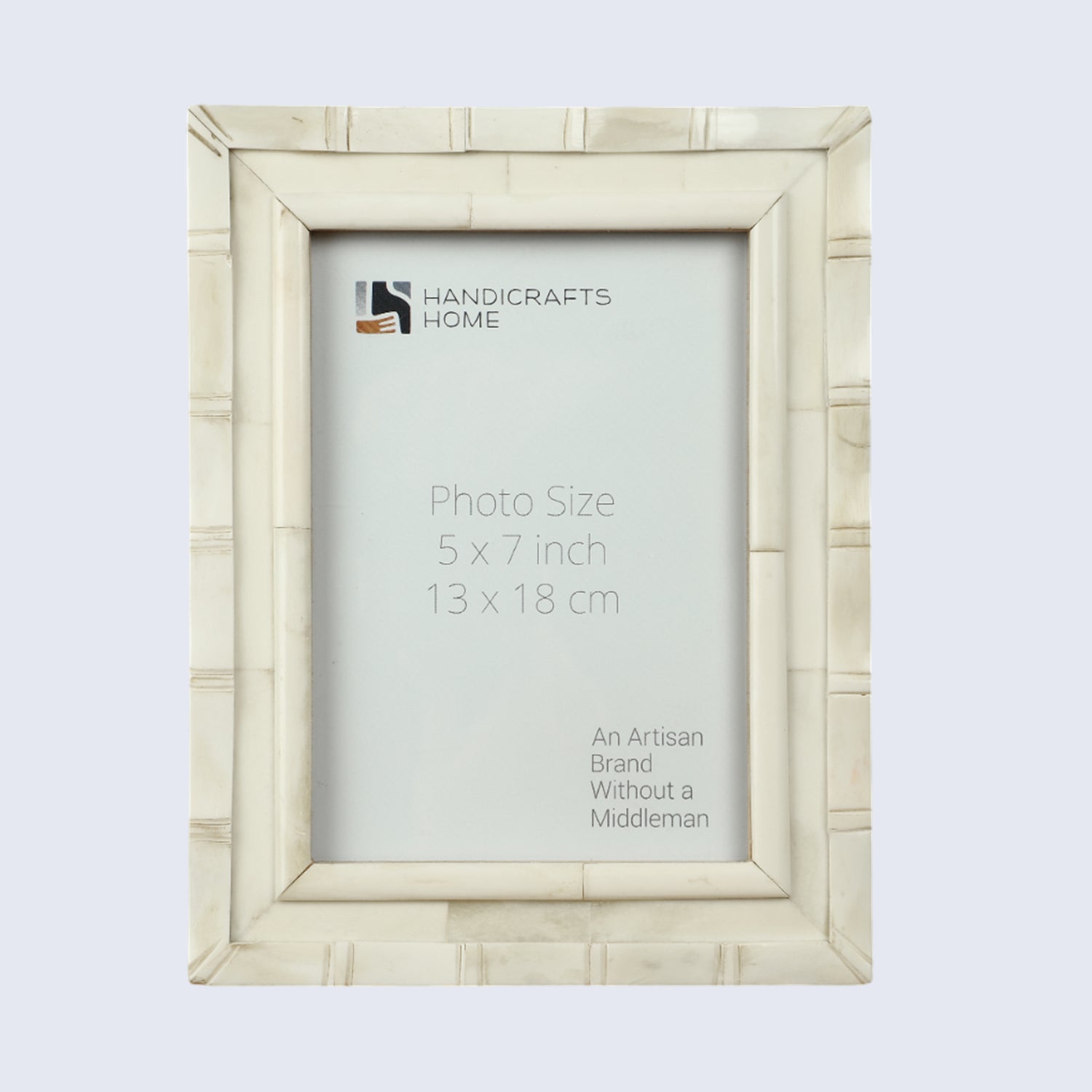 Handmade White Linear Picture Frame Bone Inlay - 4x6 & 5x7