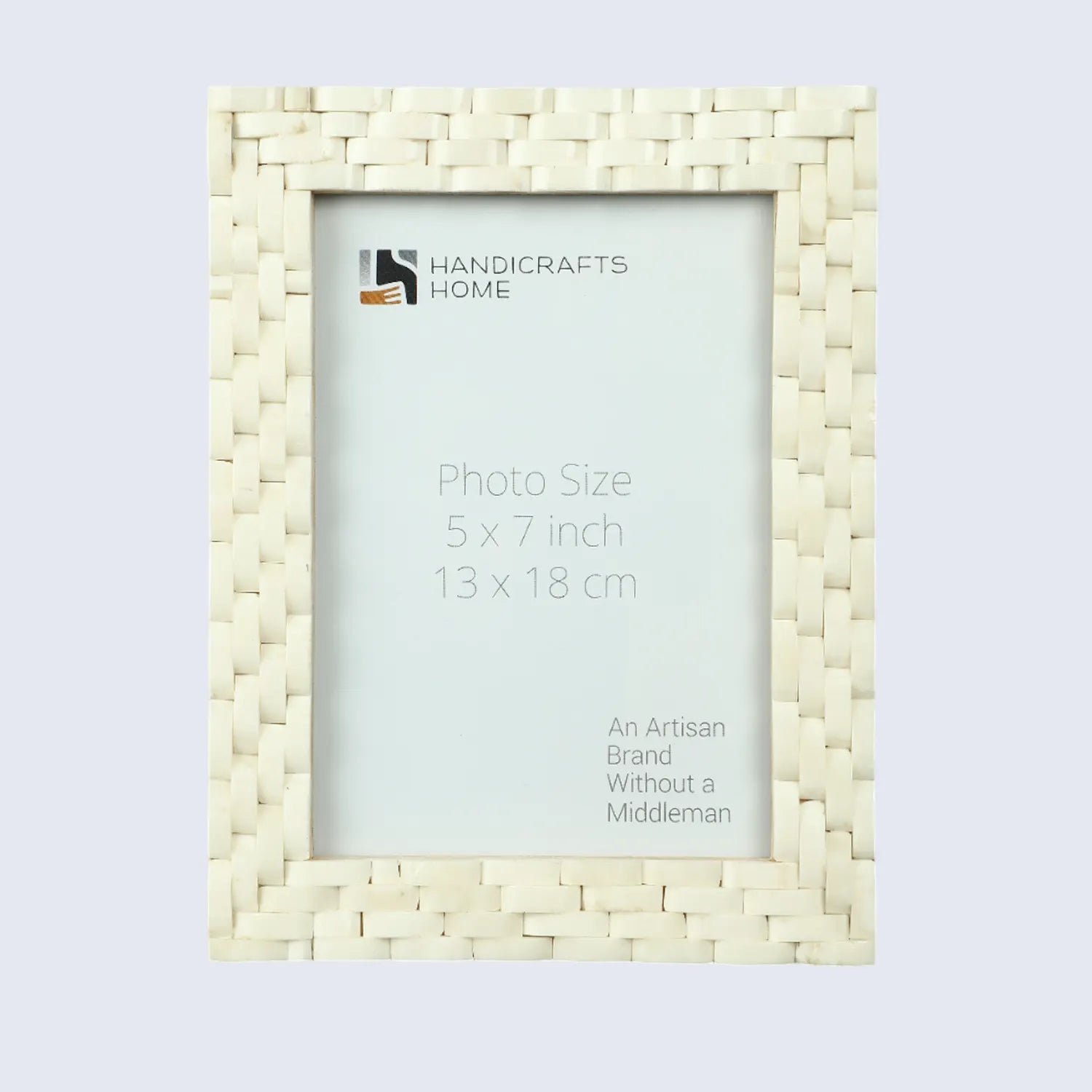 Handmade White Weave Pattern Photo Picture Frame- 4x6 & 5x7