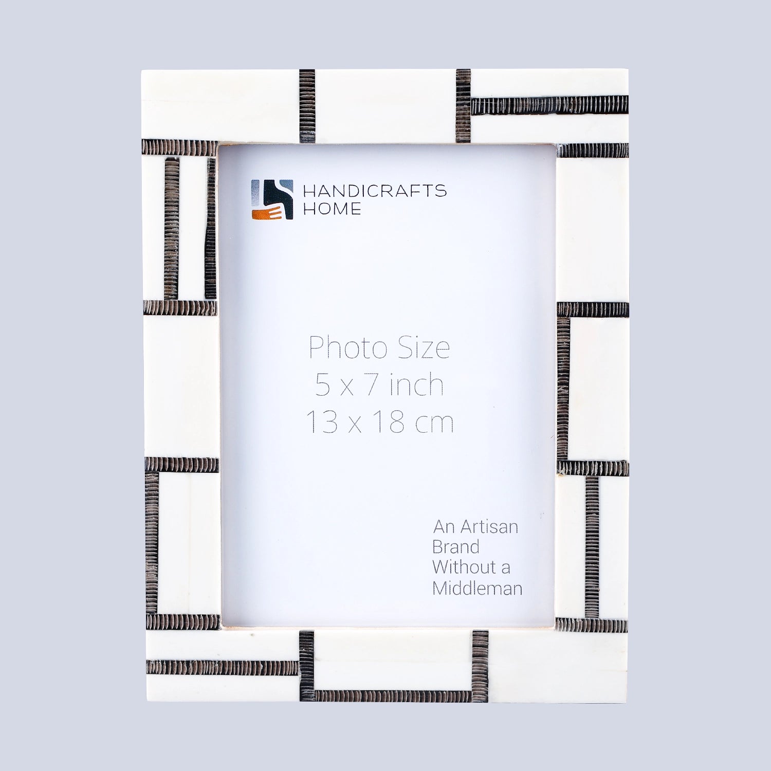 Picture Frame Shagrin Design Collection Horn & Bone Inlay White & Black – 4x6 & 5x7"